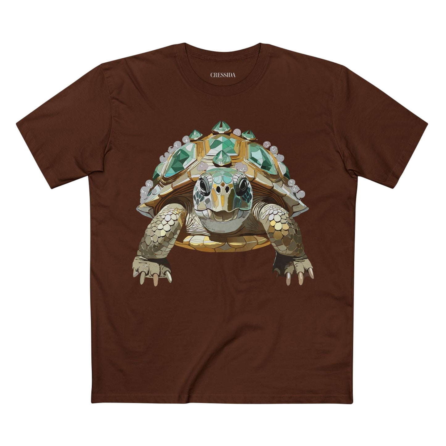 Turtle Graphic Unisex 100 Cotton Tee With Unique Animal Golden Medallion Art Design 29