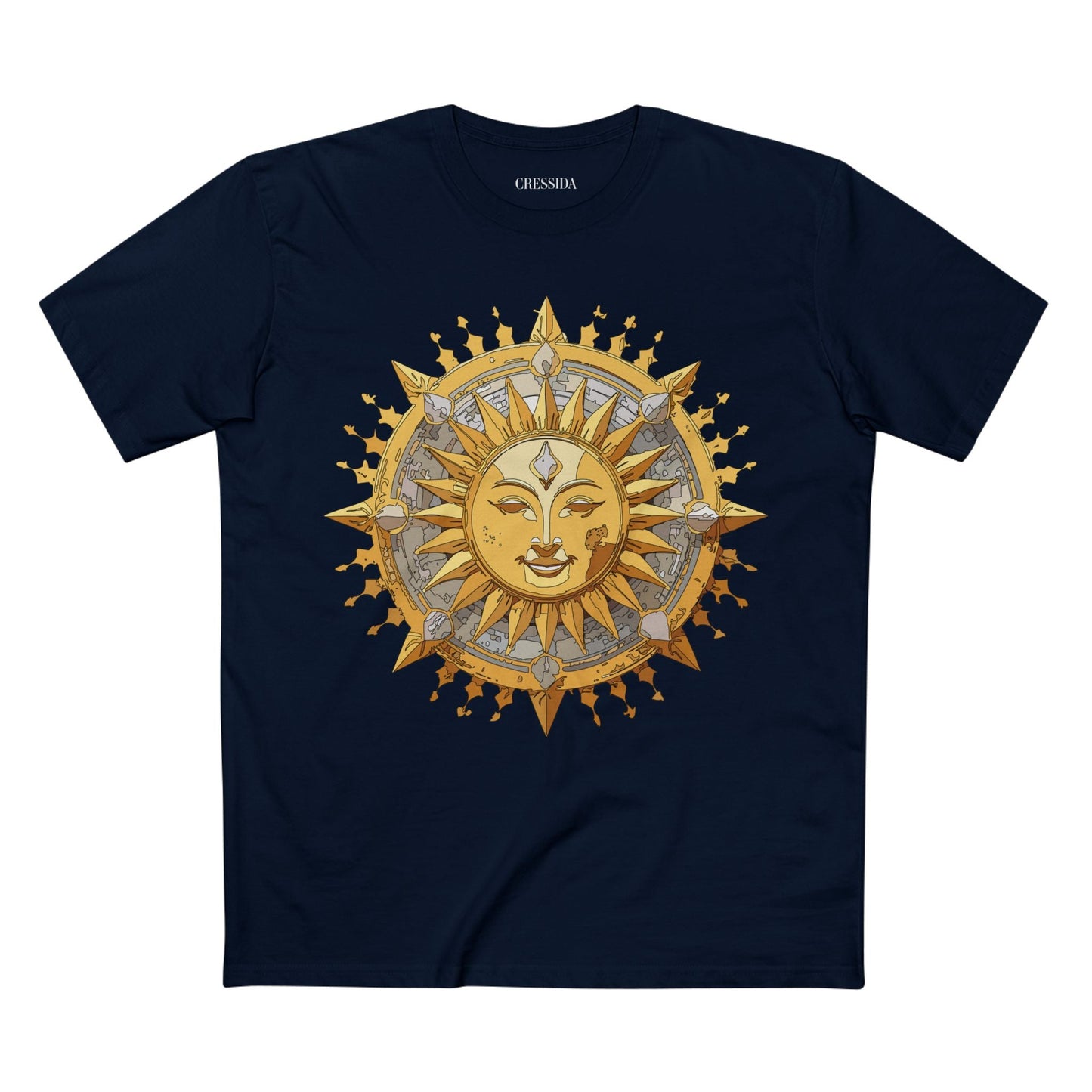 Gold Sun Graphic Unisex 100 Cotton T-Shirt with Golden Art Design 15