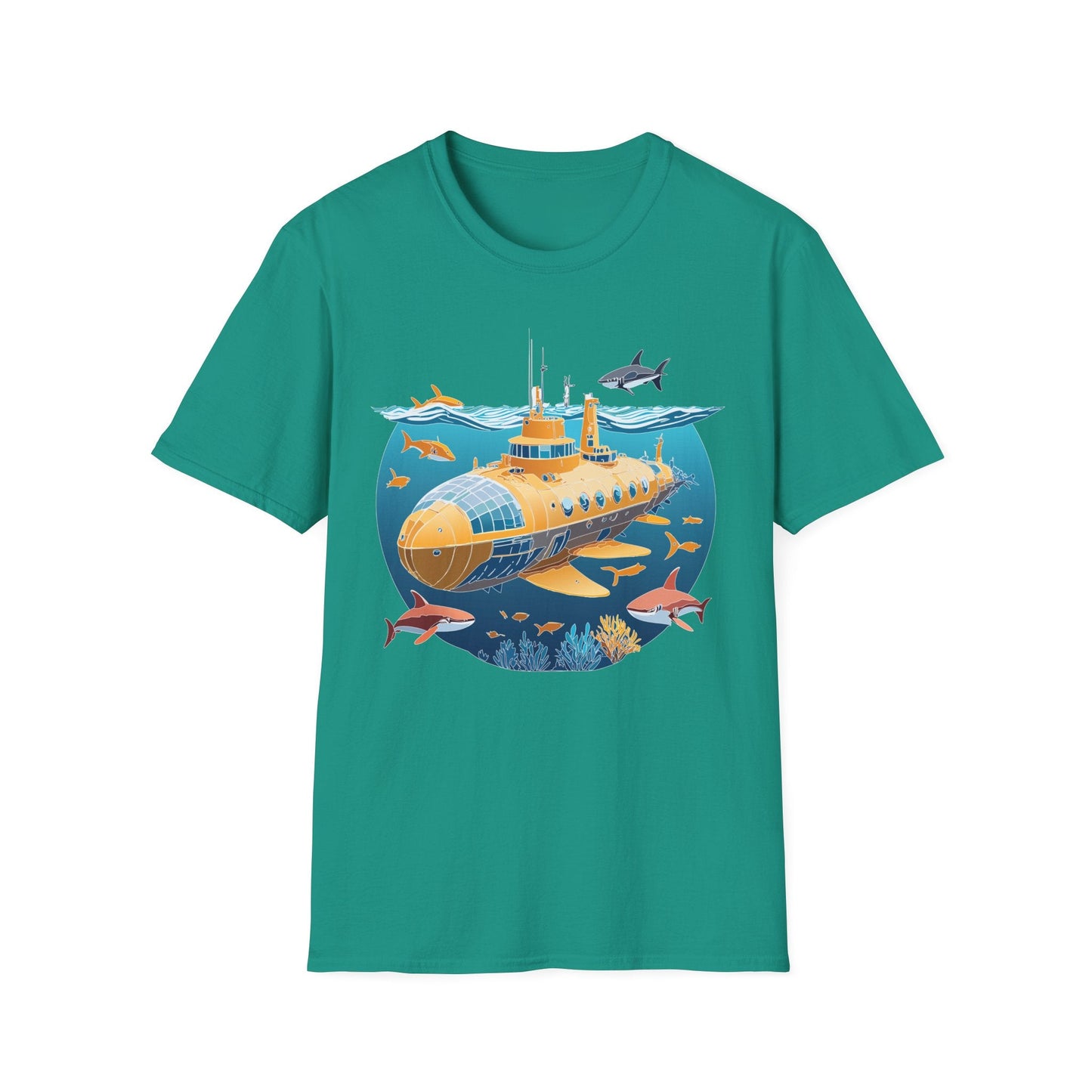 Ocean Themed Unisex Softstyle T Shirt 100 Percent Ring Spun Cotton U Boat Design Tee Everyday