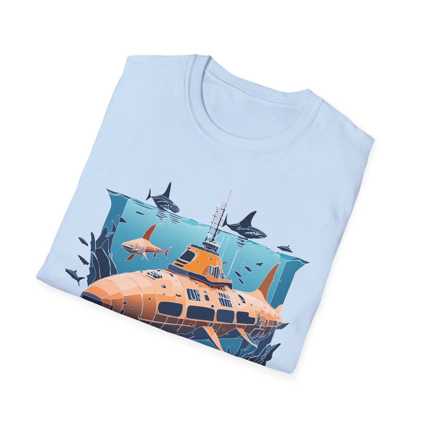 Ocean T Shirt Unisex Gildan Softstyle 64000 Ocean Theme Tee 100 Percent Cotton Fabric