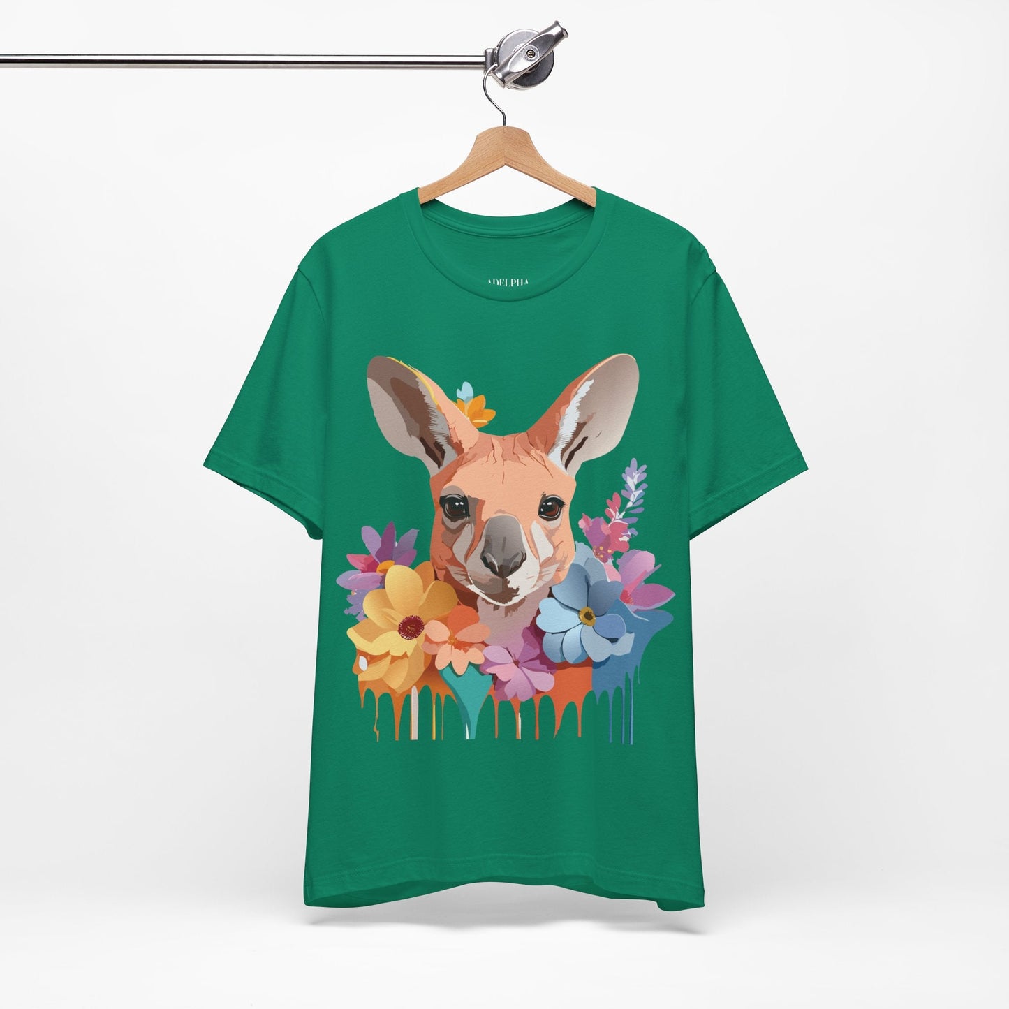 Adelpha Unisex Graphic Tee Kangaroo Art Design Short Sleeve Shirt Premium Vintage Inspired Comfort