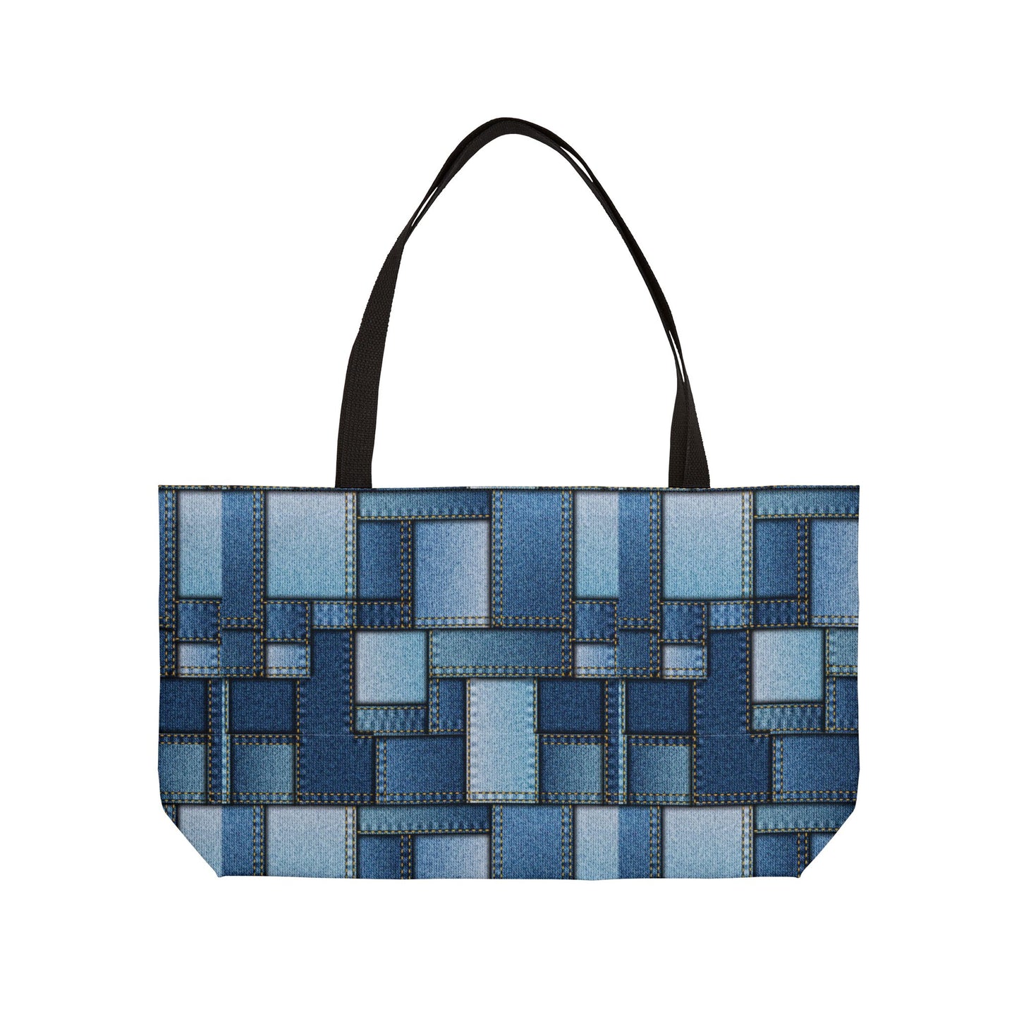 Denim Print Weekender Bag High-Quality 100% Spun Polyester 24x13 Canvas Bag 1