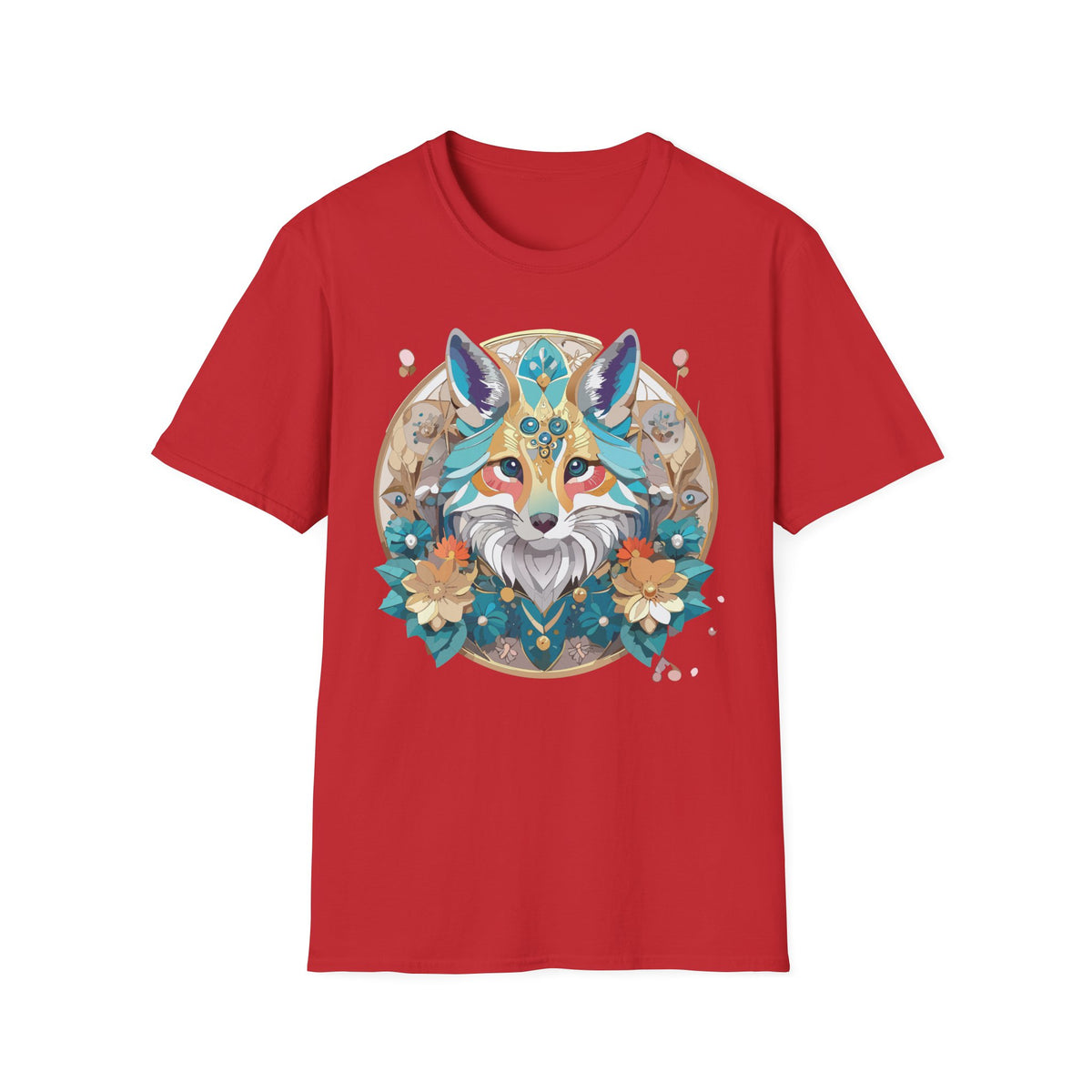 Boho Jewel Fox T-Shirt | Colorful Fox Face Graphic