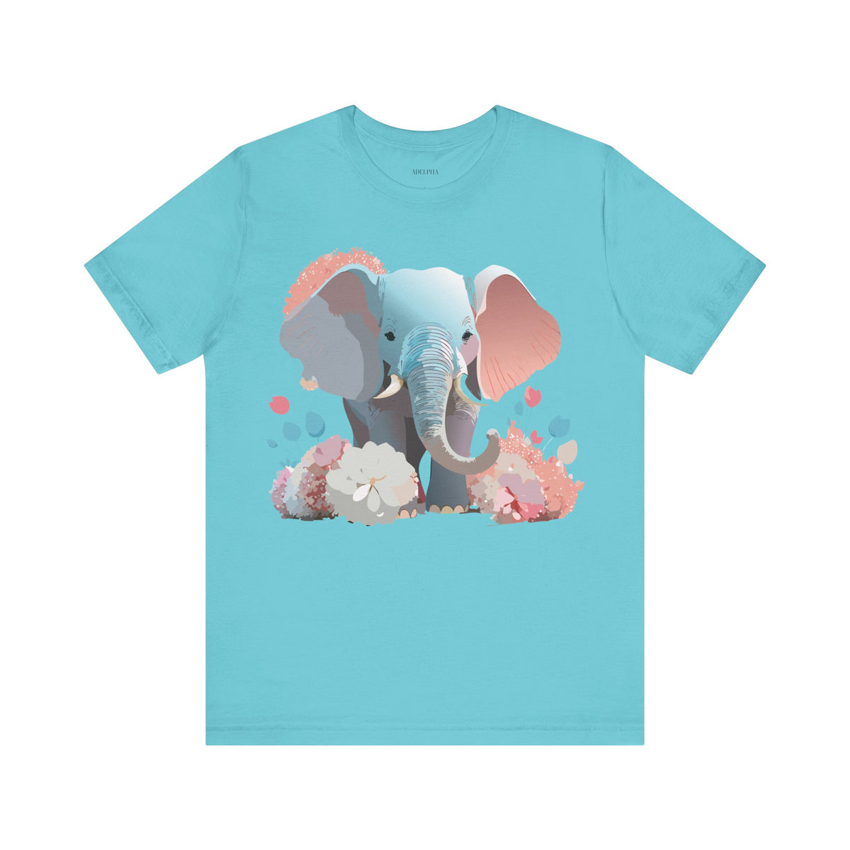 Elephant Graphic Unisex Cotton Bella+Canvas Tee with Art Animal Design e132