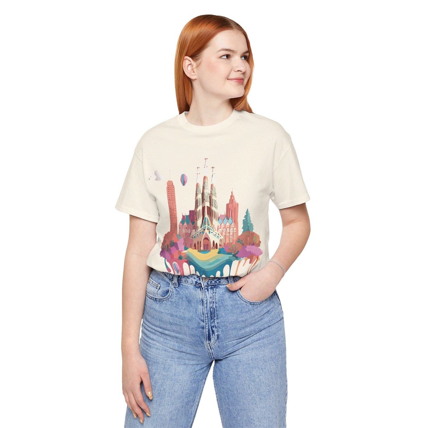 Adelpha Graphic Tee Barcelona Style Unisex Jersey Short Sleeve Vintage Inspired Shirt Casual Wear