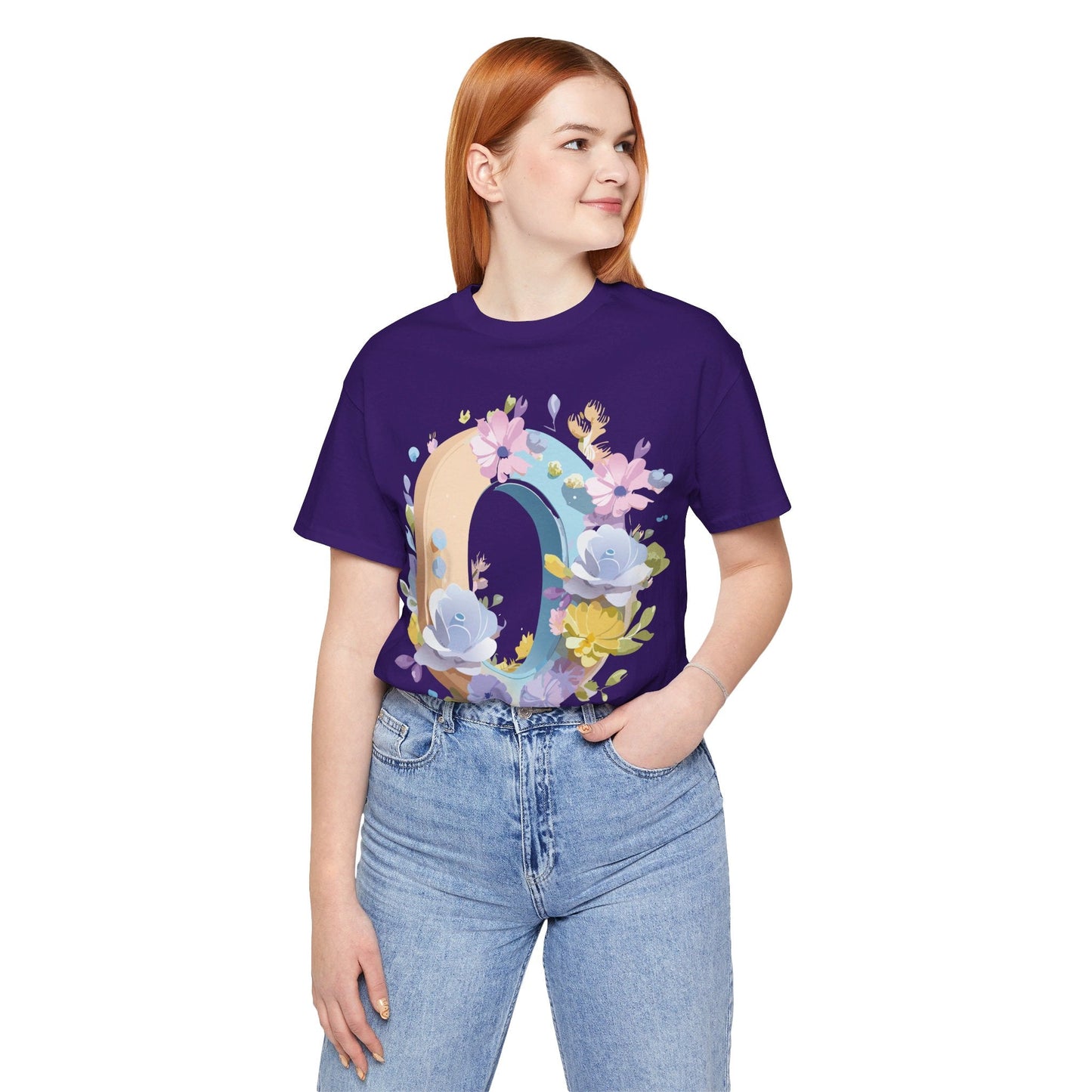 Letter O Shirt Unisex Graphic Tee With Vintage Inspired Art By Adelpha Premium Jersey Short Sleeve