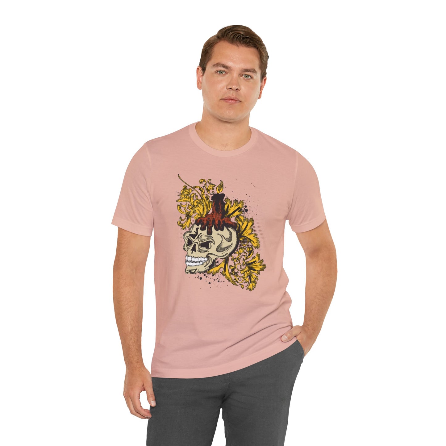 Rock Skull Graphic Design Tee, Skull Shirt, Vintage Tees, Art Design T-Shirt, Vintage Graphic Tee, Art Shirts with Skulls