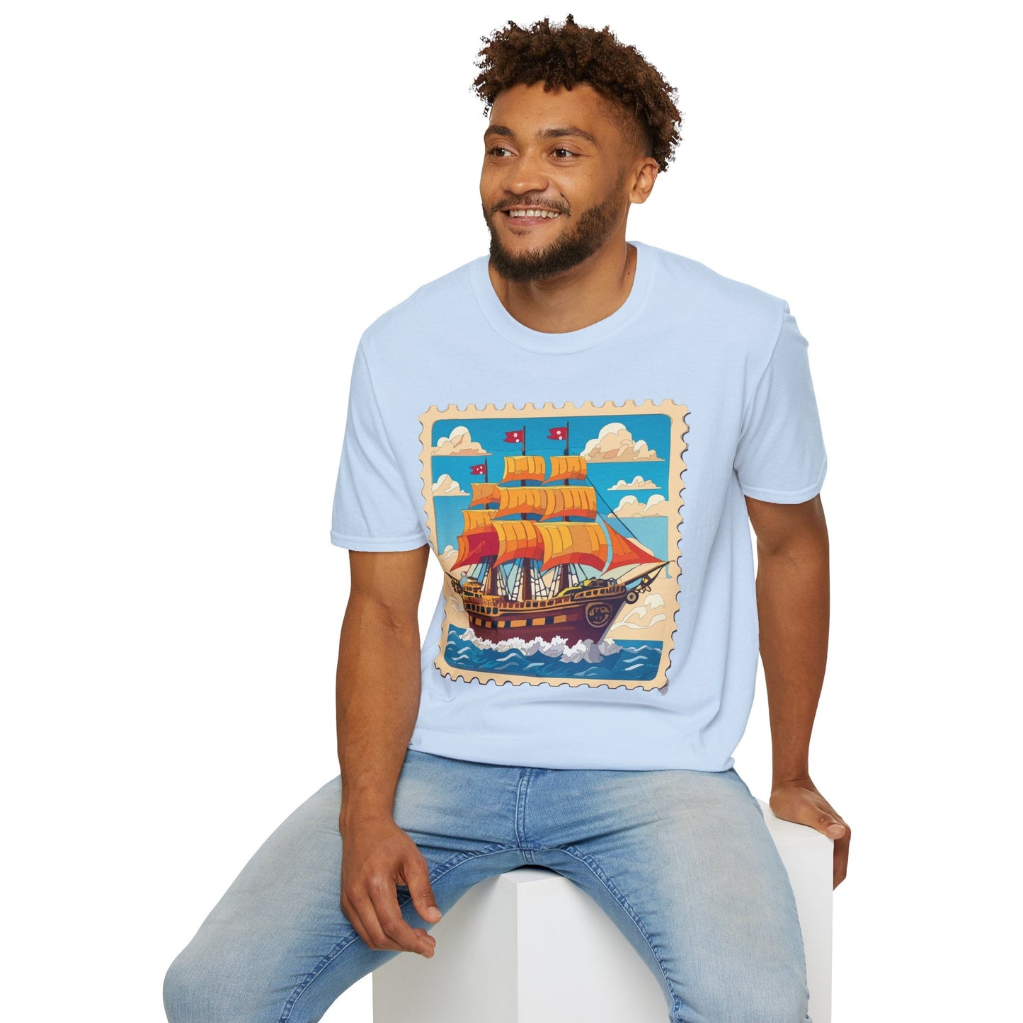 Unisex Softstyle Frigate Ship T Shirt 100 Percent Ring Spun Cotton Gildan 64000 Tee