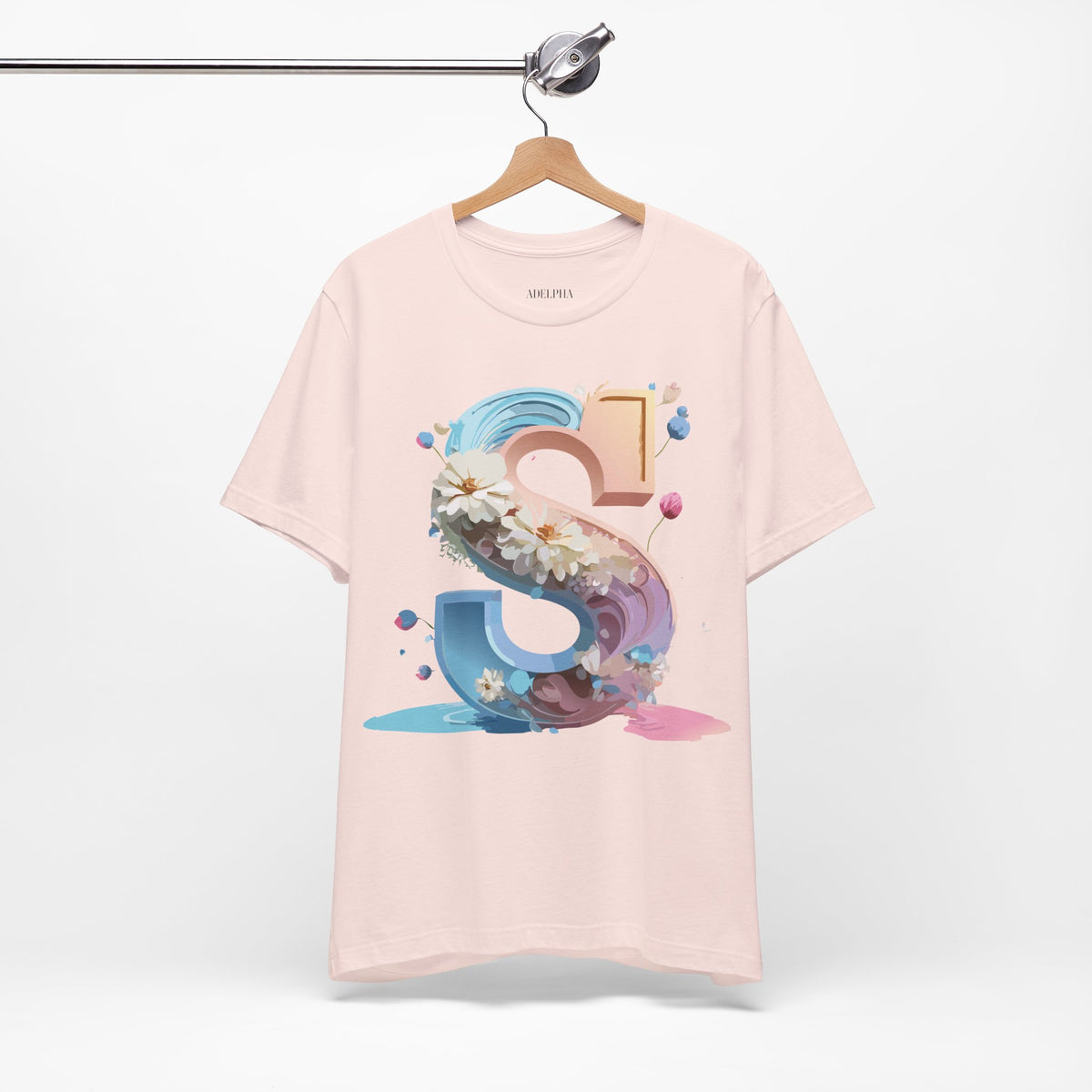 Letter S Graphic Unisex Cotton Bella+Canvas Tee with Art Letter Design
