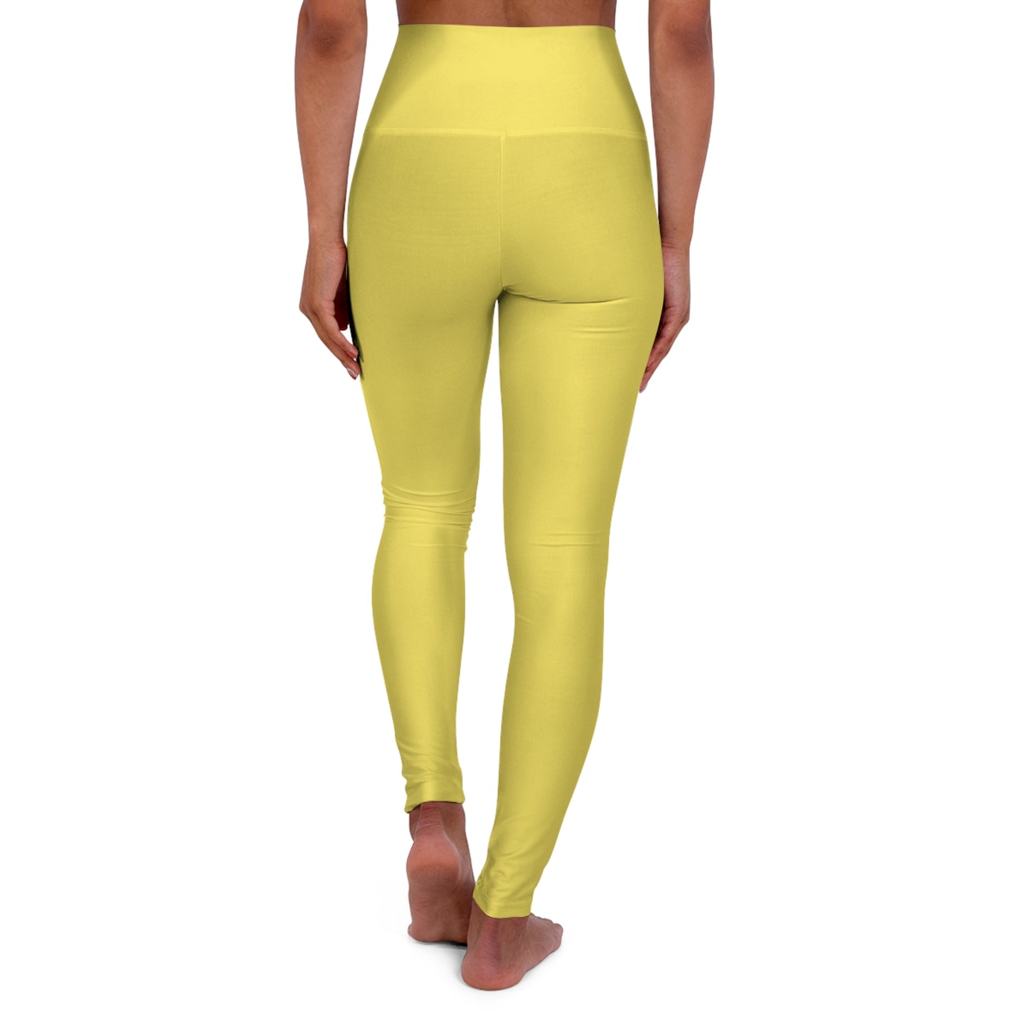 True Yellow Color High-Waist Yoga Leggings Women's Seamless Poly-Span Stretchy Pants XS-2XL