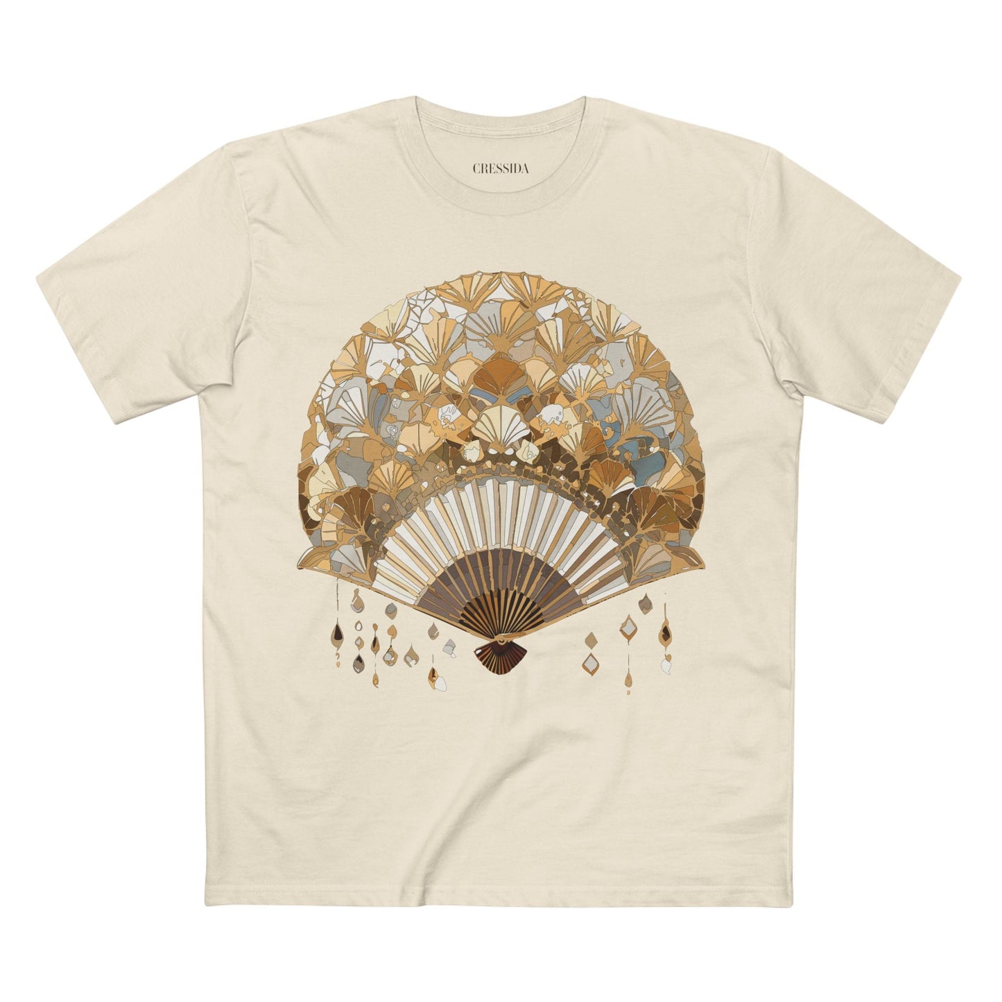 Antique Fan Graphic Design T-Shirt Unisex 100 Cotton Floral Carnival Artwork Tee 10