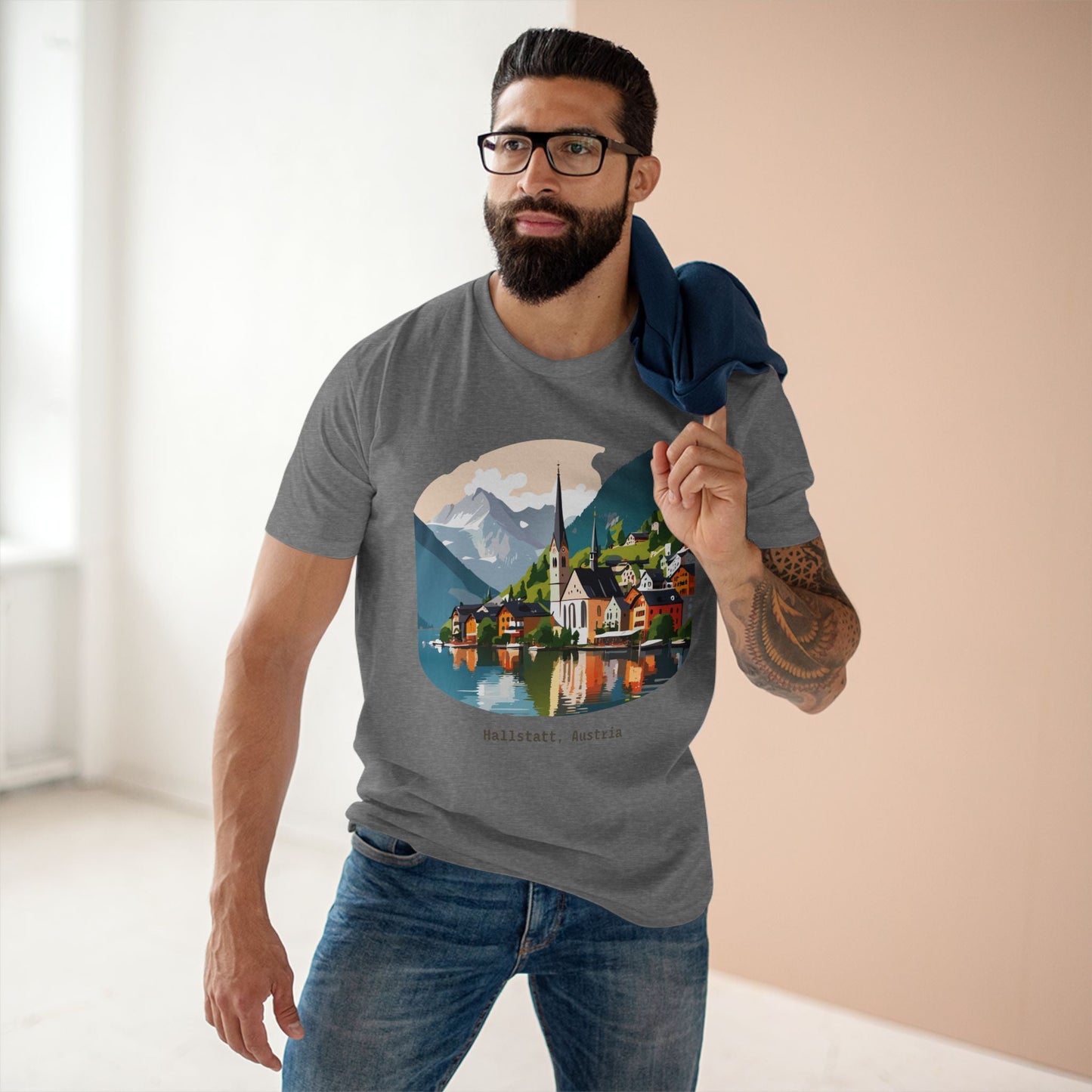Austria Travel Shirt Unisex Premium Cotton Tee Featuring Original Art Design Retro2Nova
