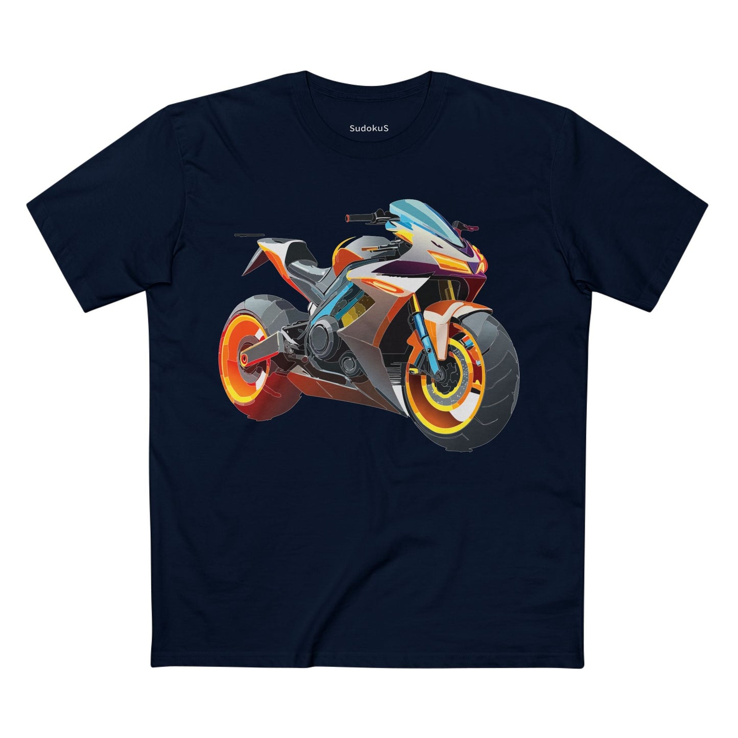Moto Bike Graphic Unisex 100 Cotton Staple Tee 24