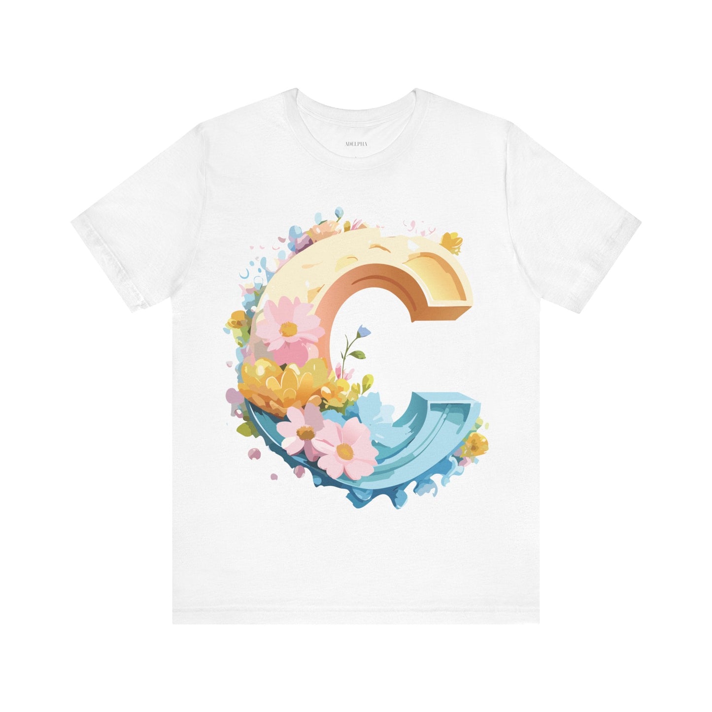 Letter C Shirt Unisex Graphic Tee By Adelpha With Vintage Inspired Artwork Design Premium Edition