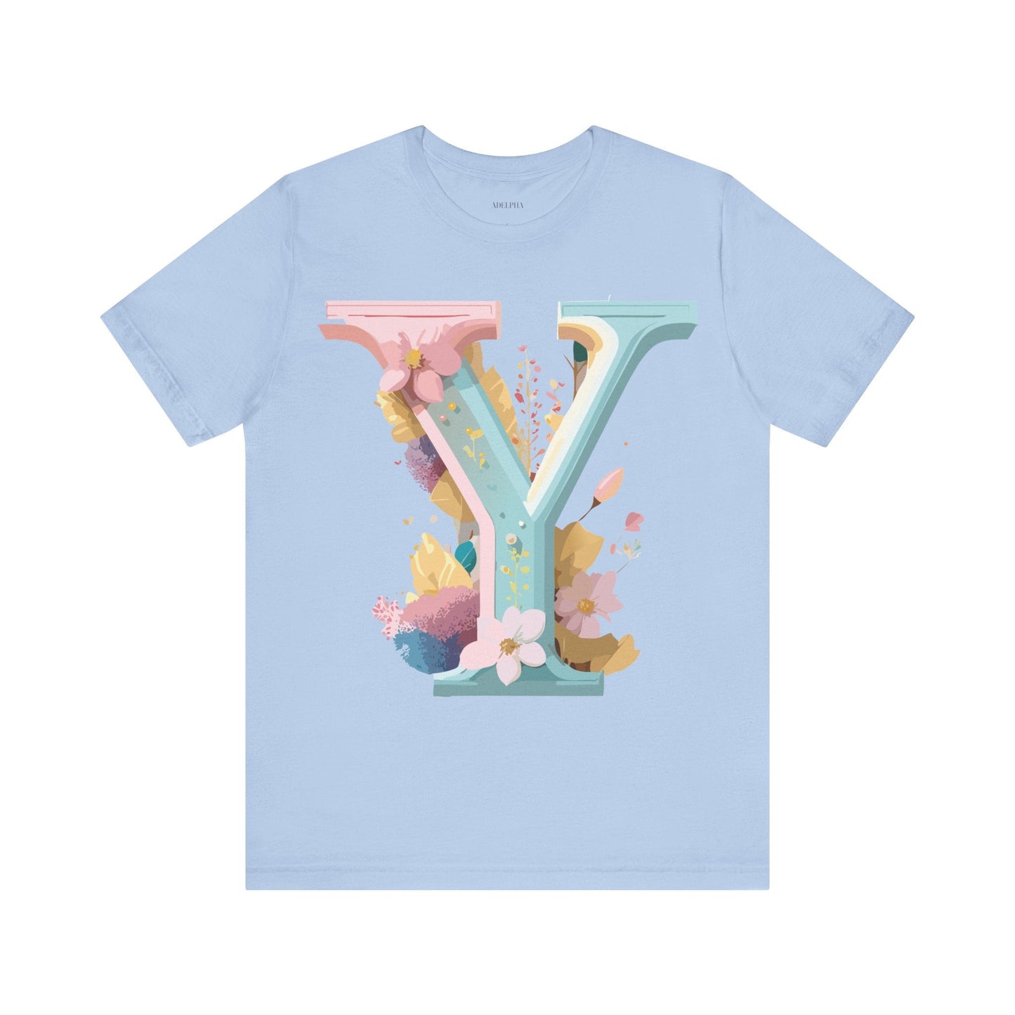 Letter Y Shirt Unisex Jersey Graphic Tee By Adelpha Vintage Inspired Art Short Sleeve Premium