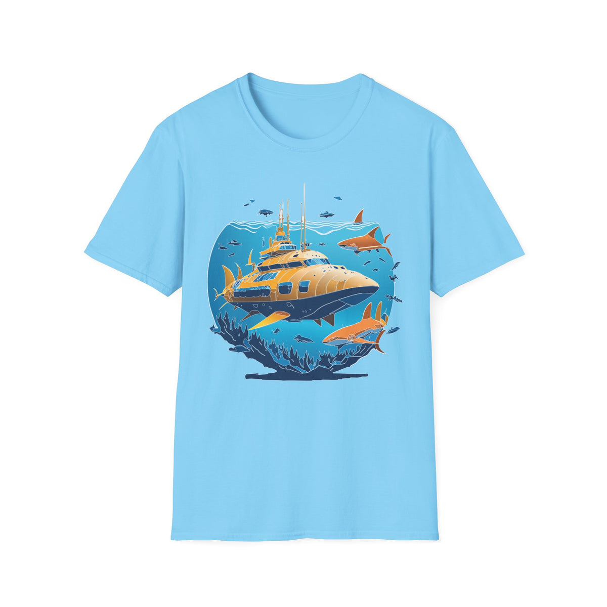 Ocean U boat Graphic Tee Gildan Unisex 100 Cotton Tee Shirt h40