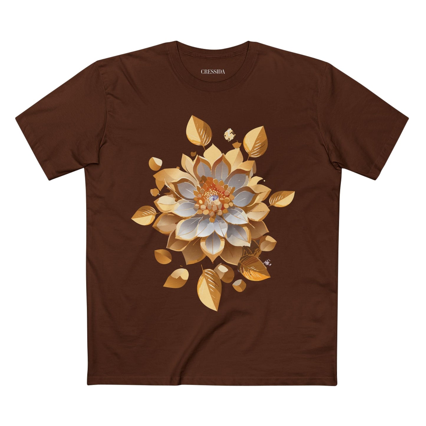 Floral Graphic T-Shirt Unisex 100 Cotton Art Design with Antique Flowers Tee 7