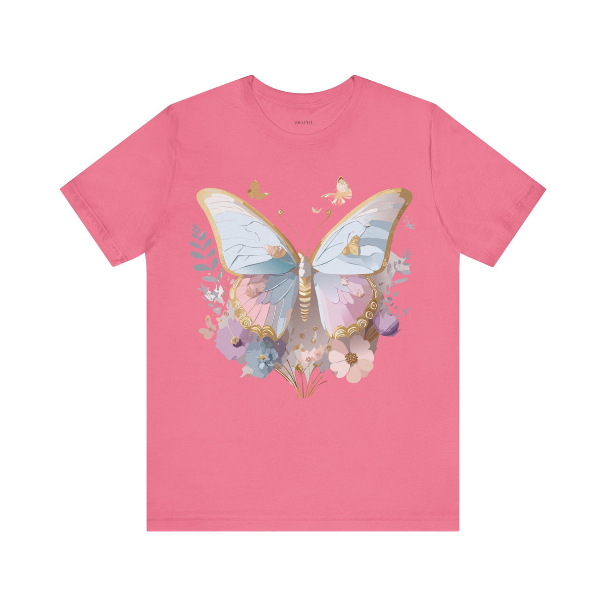 Butterfly Graphic Unisex Cotton Bella+Canvas Tee with Art Design n24