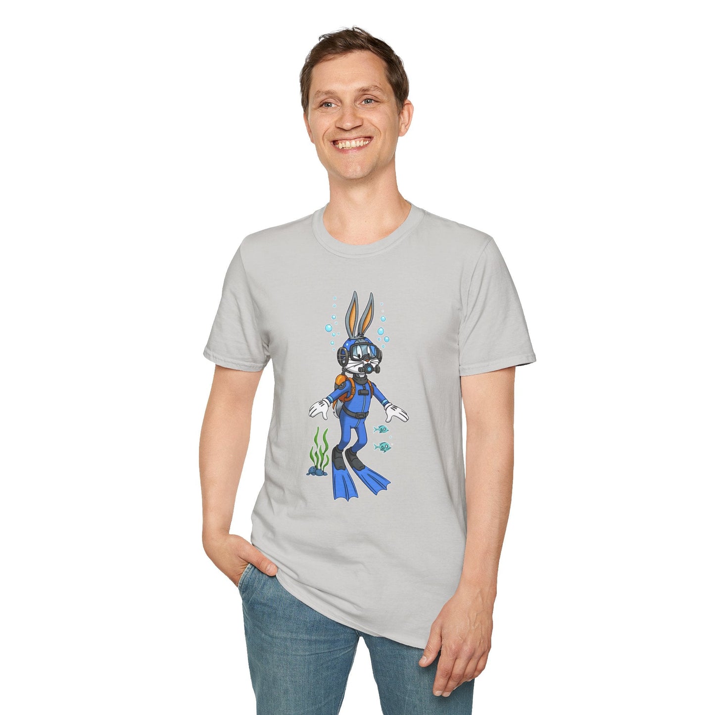Bugs Bunny T Shirt Unisex Short Sleeve Cartoon Tee Gildan Softstyle 64000 Cotton