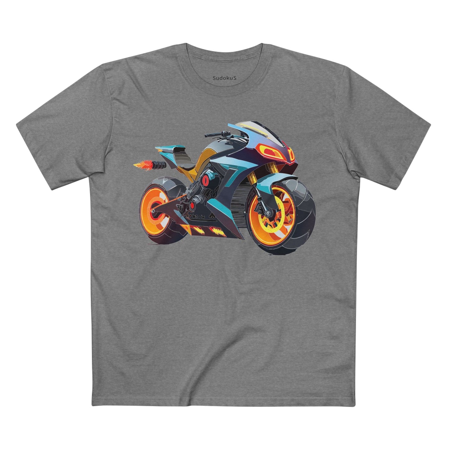 Moto Bike Graphic Unisex 100 Cotton Staple Tee 22