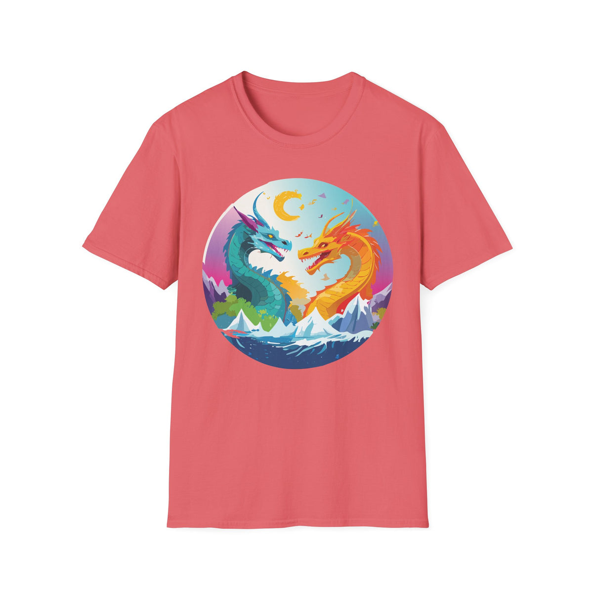 Dragon Graphic Tee Gildan Unisex 100 Cotton Tee Shirt with Animals m8