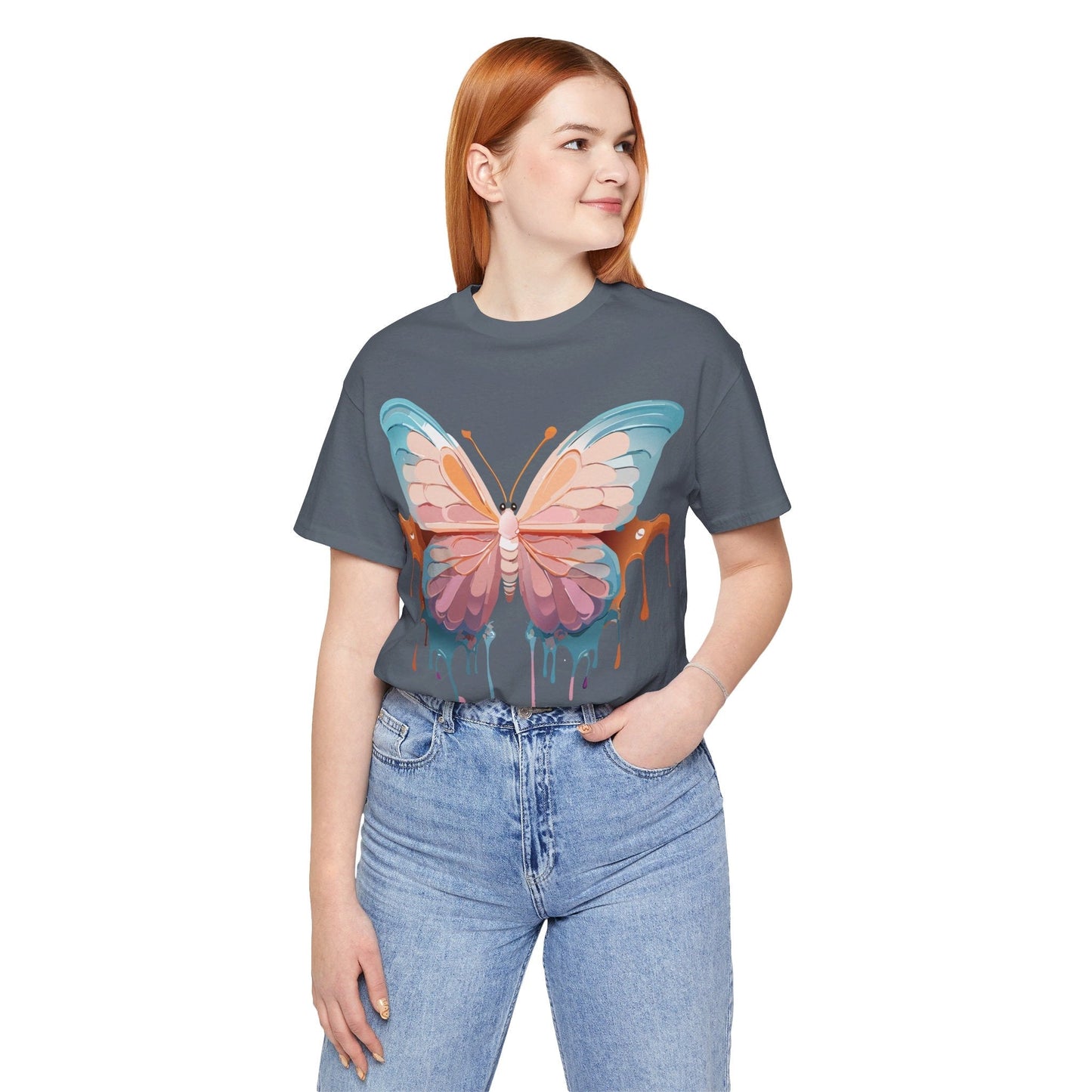 Butterfly Graphic Unisex 100 Cotton Lightweight Vintage Design Jersey Tee 86