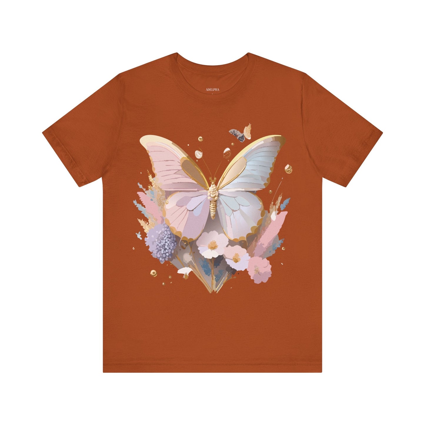 Butterfly Graphic Unisex 100 Cotton Lightweight Vintage Floral Design Jersey Tee 12