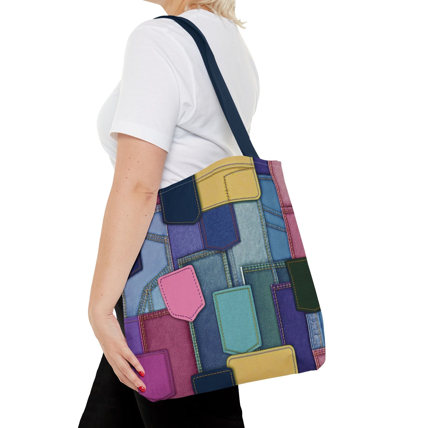 Denim Canvas Bag, Tote Bag Denim Printify