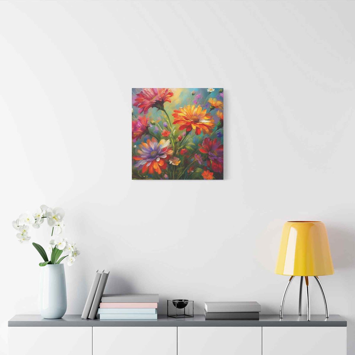 Flowers Print Canvas, Floral Oil Paint Print 20x20, 24x24, 30x30, 32x32, 36x36, Floral Art Design Print Non-Frame MC-13