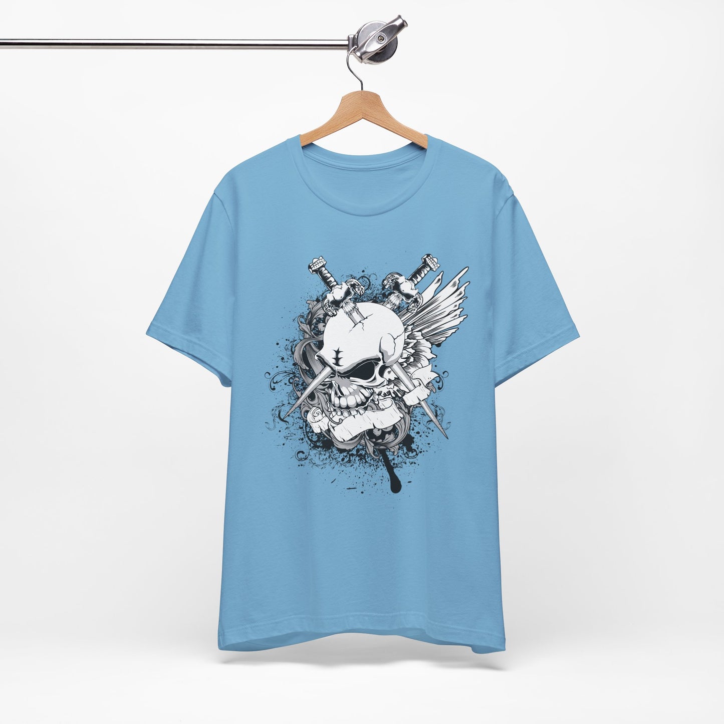 Dagger Skull Graphic Design Tee, Skull Shirt, Vintage Tees, Art Design T-Shirt, Vintage Graphic Tee, Art Shirts with Skulls