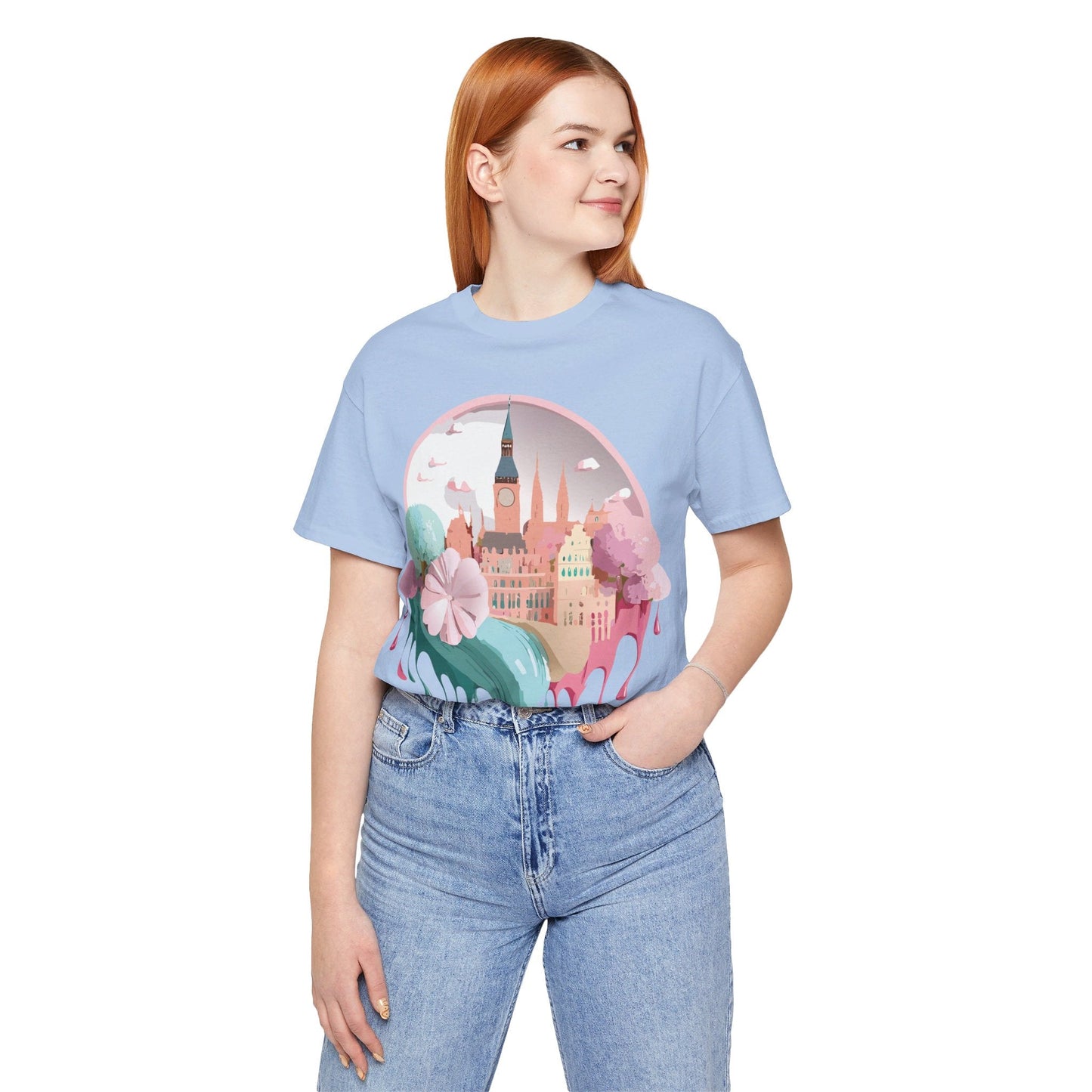 Prague Tourist Shirt Unisex Graphic Tee Featuring Vintage Inspired Art By Adelpha