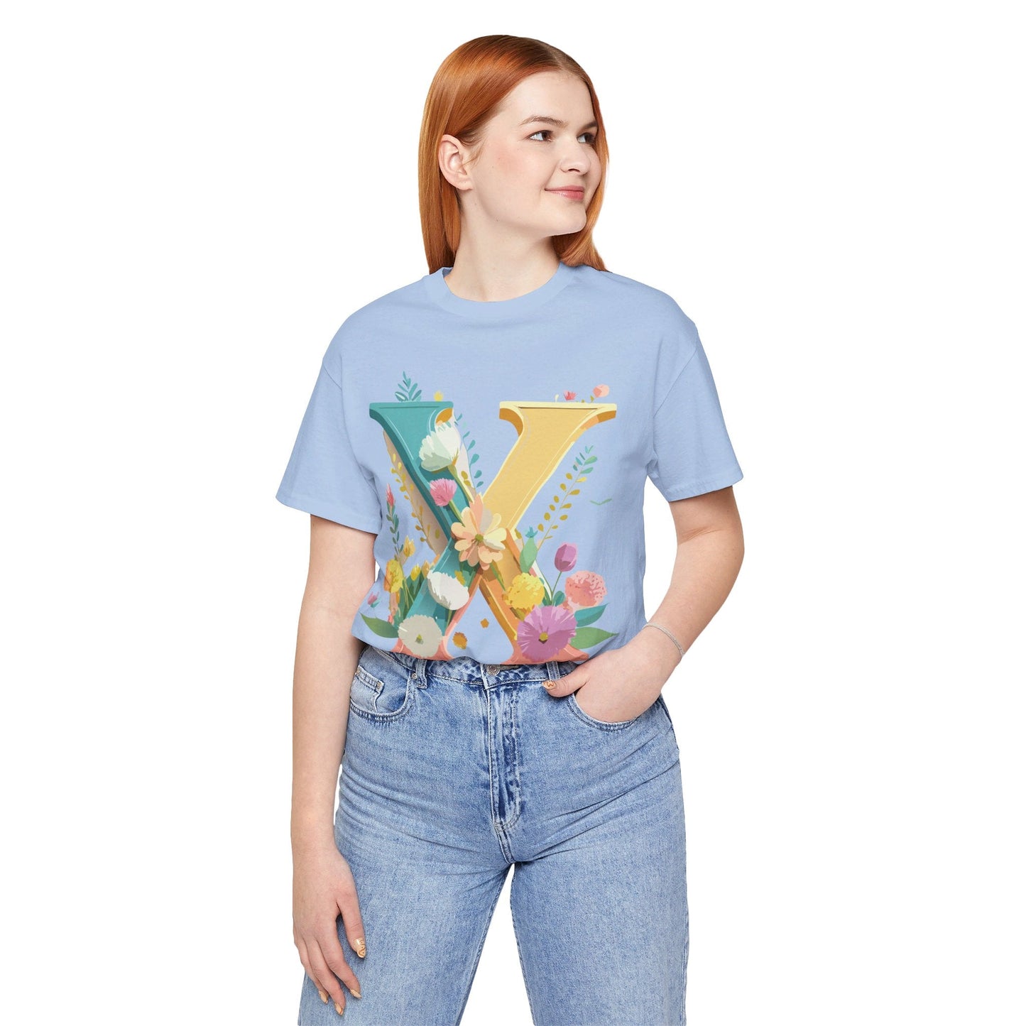 Letter X Shirt Unisex Graphic Tee Premium Vintage Inspired Adelpha Artwork Short Sleeve