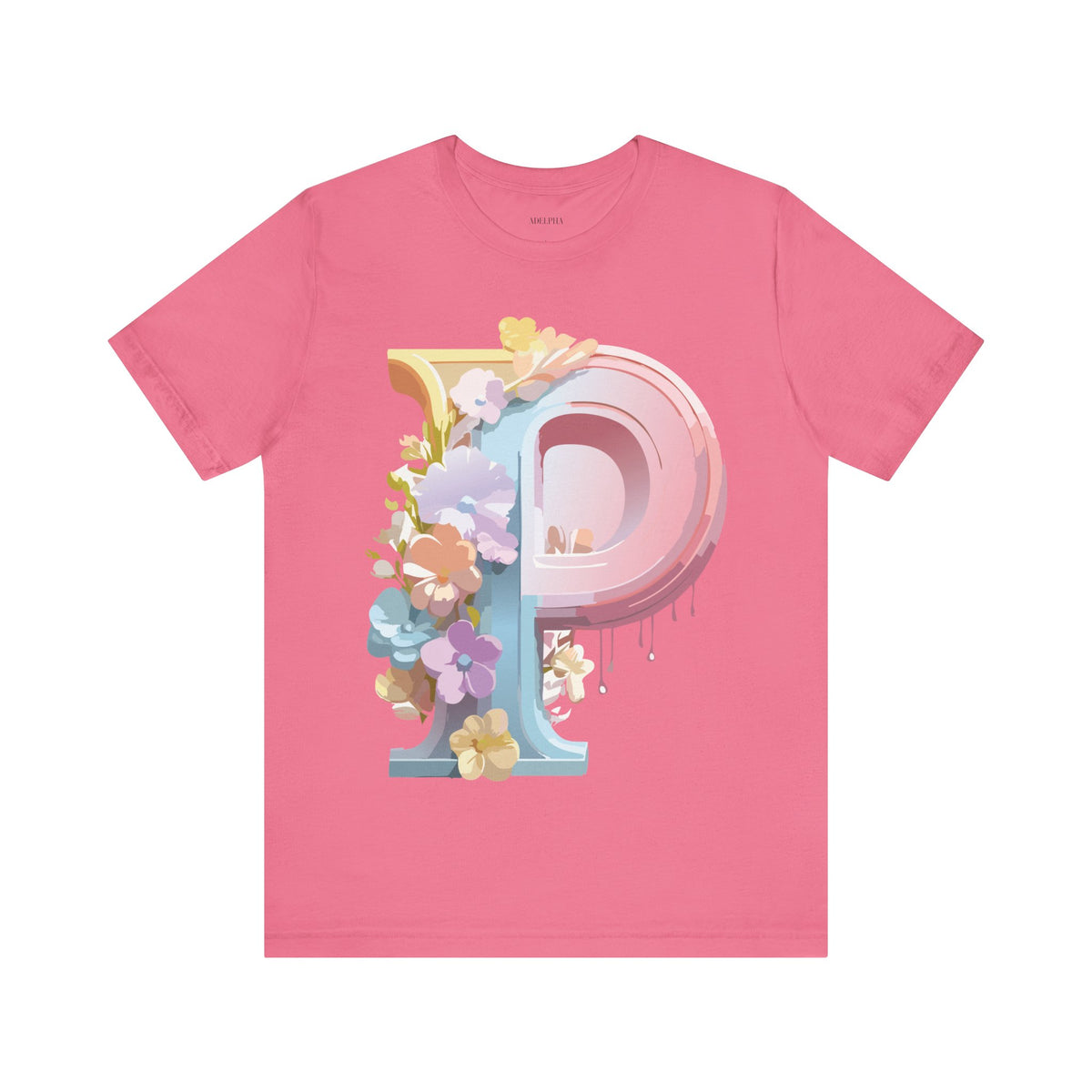 Letter P Graphic Unisex Cotton Bella+Canvas Tee with Art Letter Design