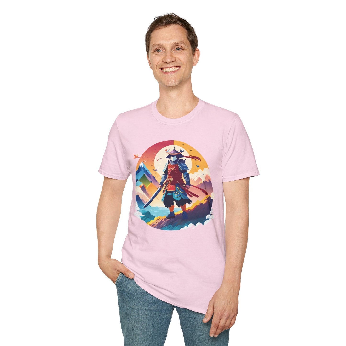 Samurai T Shirt Unisex Softstyle Gildan 64000 100 Percent Ring Spun Cotton Tee For Everyday Wear