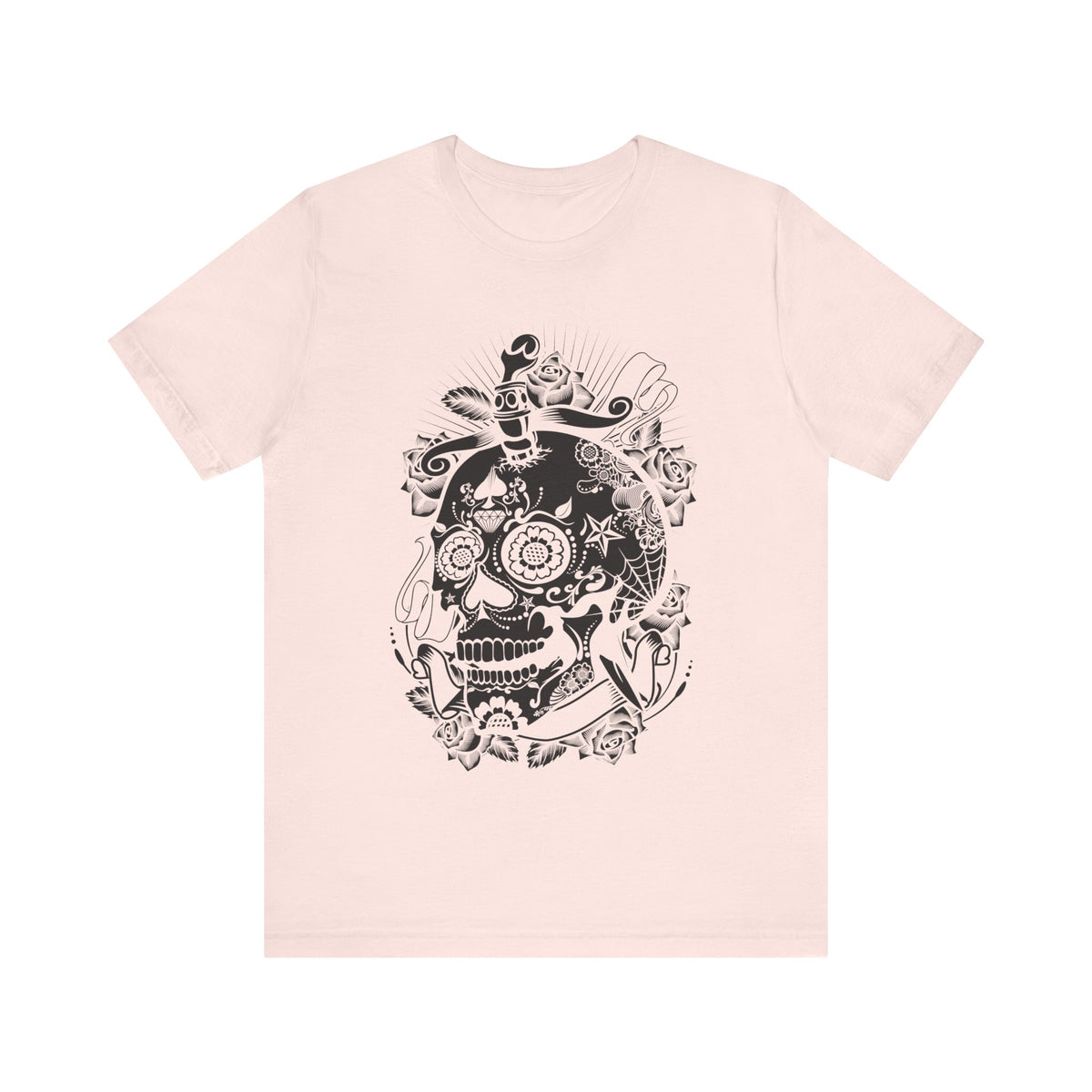 Camiseta unisex de algodón con calavera