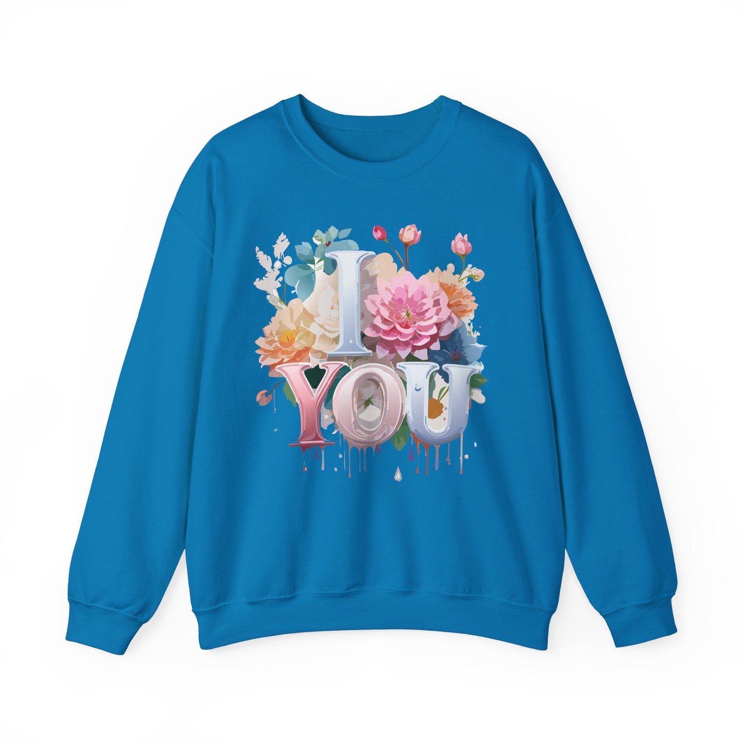 Floral Love Sweatshirt Valentines Day Unisex Crewneck Cozy Flower Design For All Season Wear