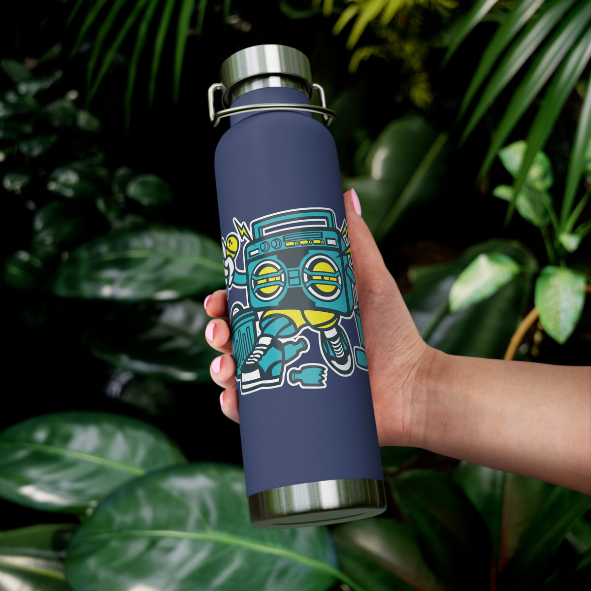 22oz Copper Insulated Water Bottle with Cartoon Design - CV6