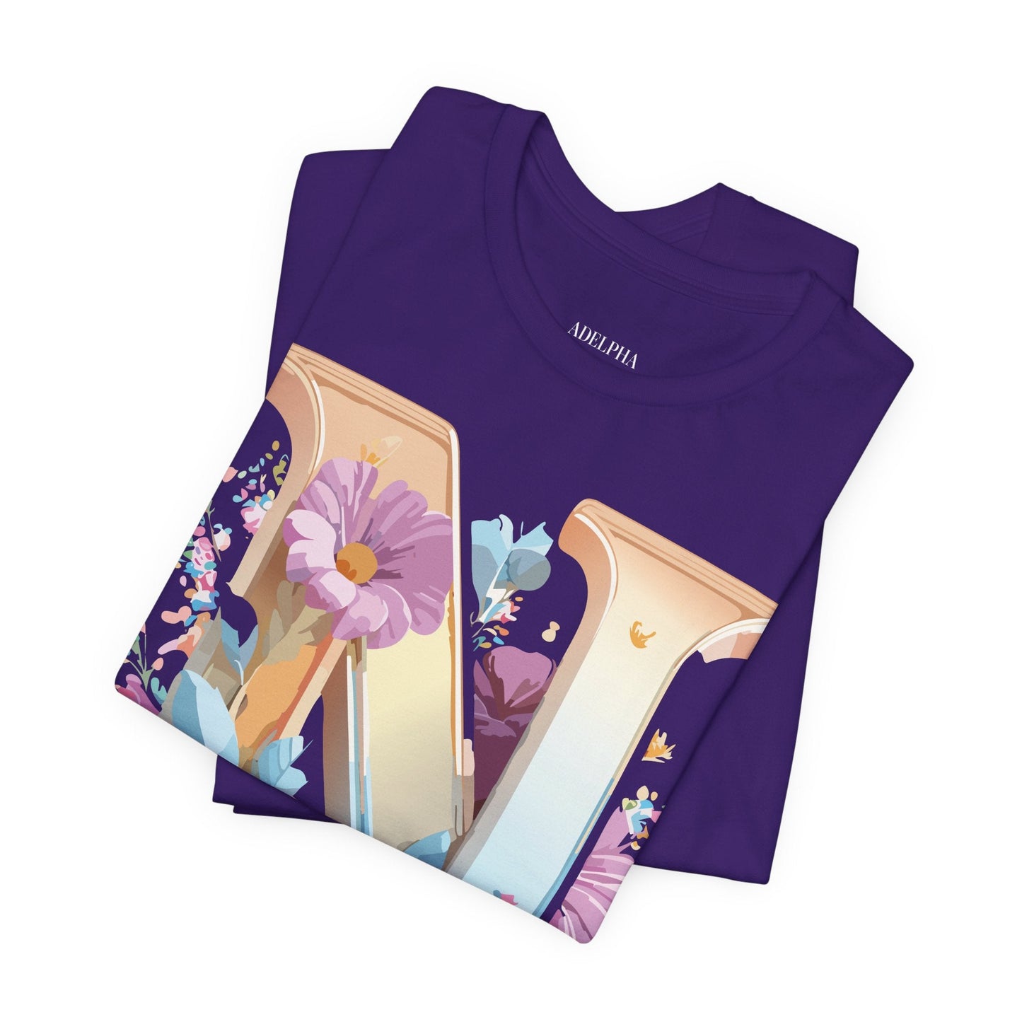 Letter N Shirt Unisex Graphic Tee By Adelpha Vintage Inspired Artwork Short Sleeve