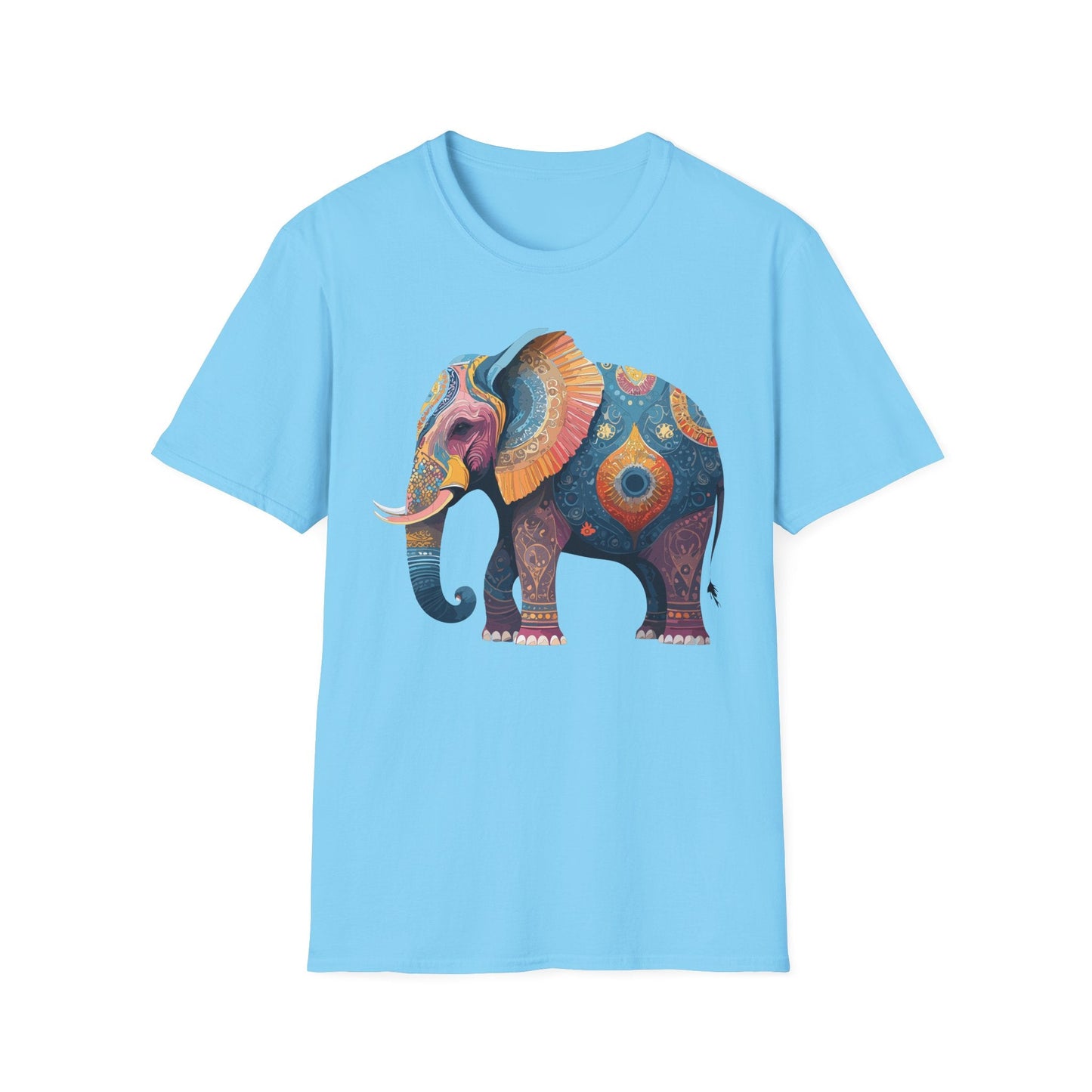 Elephant T Shirt Unisex Gildan Softstyle 64000 Tee With Animal Elephant Graphic Artwork