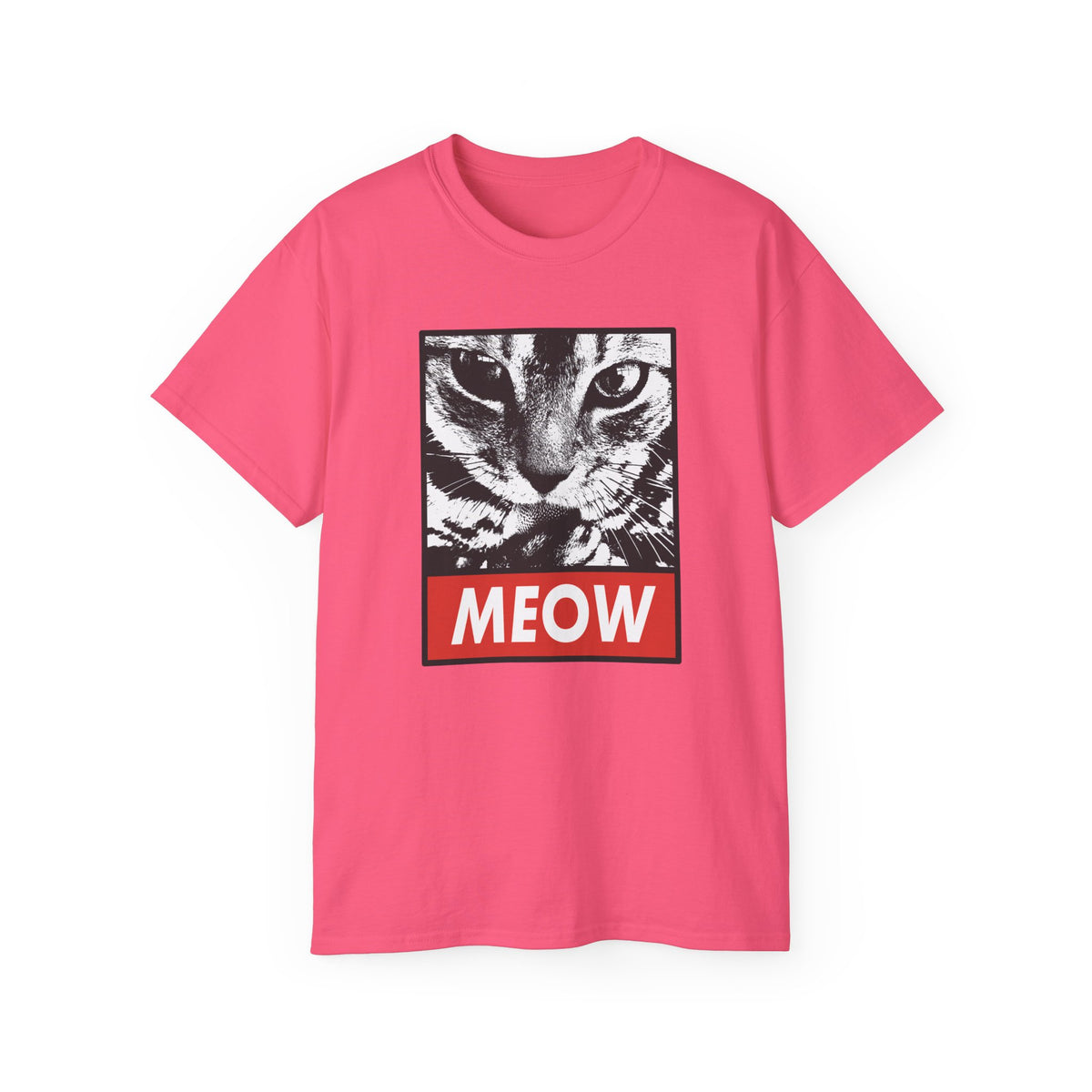MEOW Cat Face Tee | Retro Pop Art Cat Graphic T-Shirt