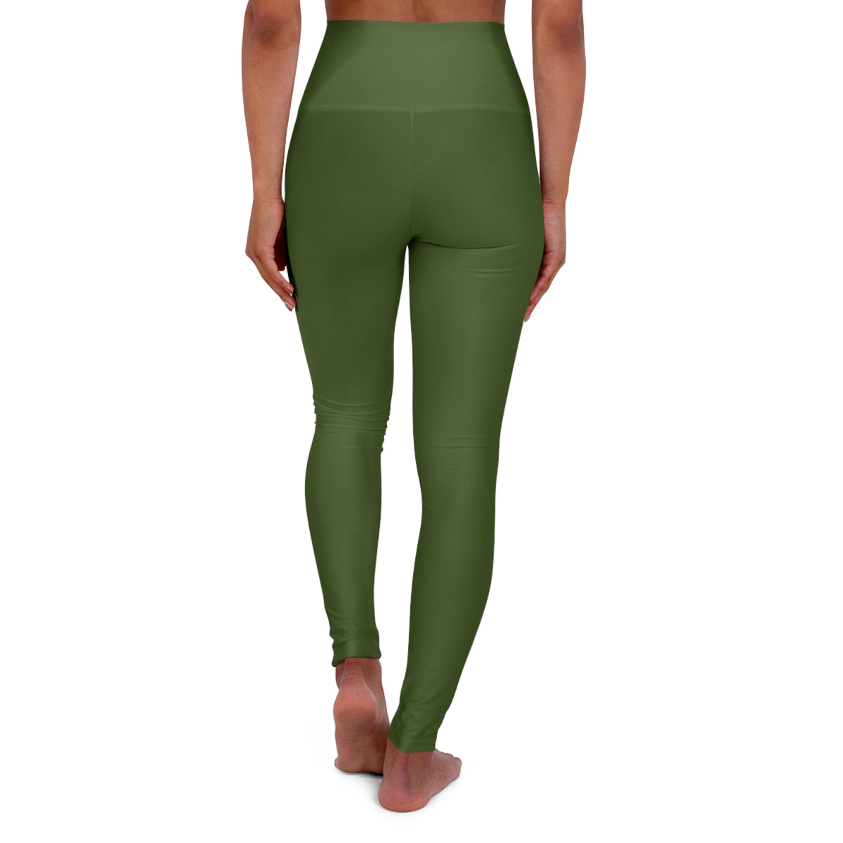 Olive Leaf Color High-Waist Yoga Leggings Women's Seamless Poly-Span Stretchy Pants XS-2XL