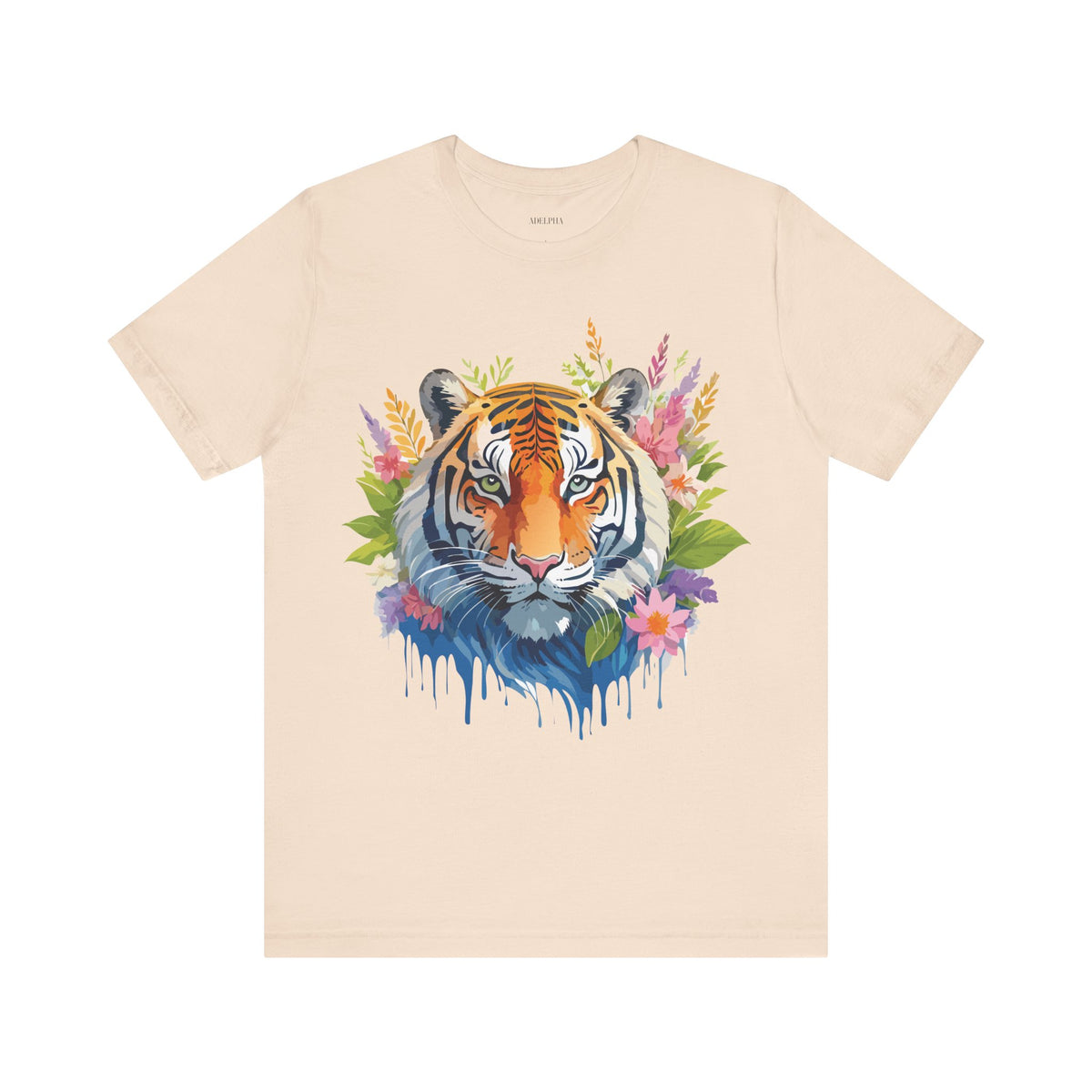 Tiger Graphic Unisex Cotton Bella+Canvas Tee with Art Animal Design d95