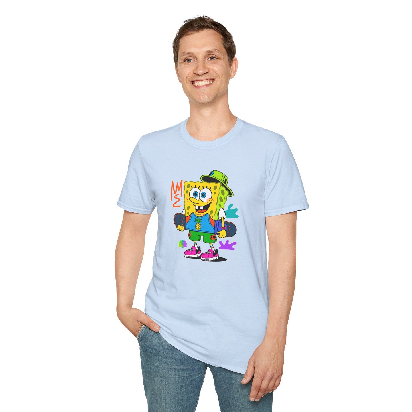 Unisex Cartoon T Shirt With Animals Animation Tee Softstyle Gildan 64000 Cotton Fabric