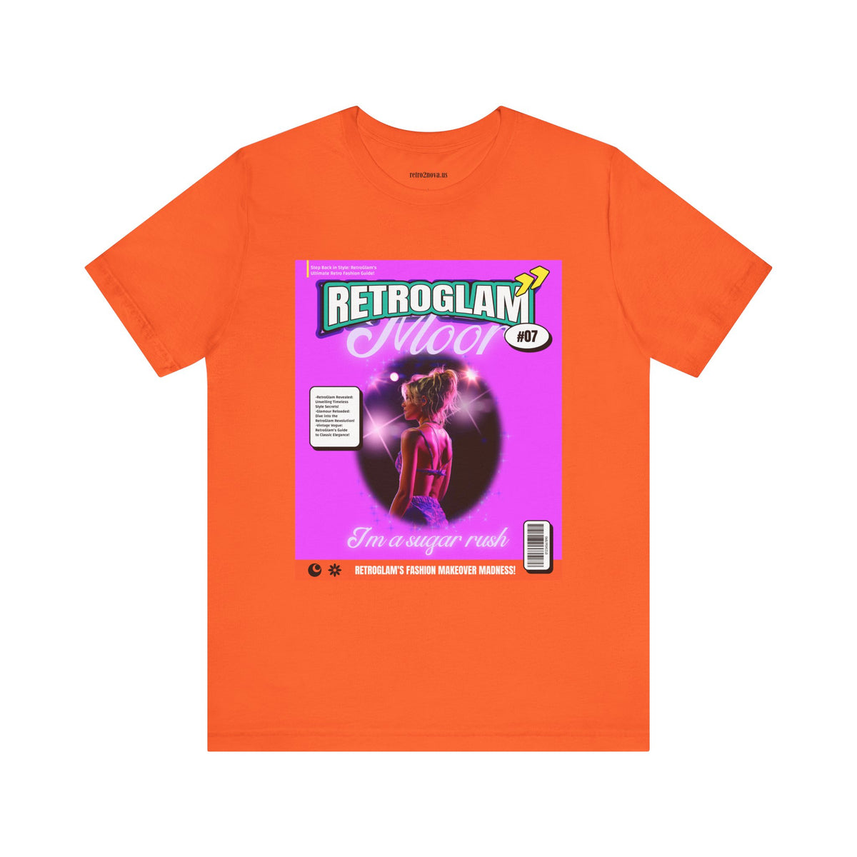 Magazine Cover Graphic Unisex Cotton Bella+Canvas Tee with Retro Poster ab27