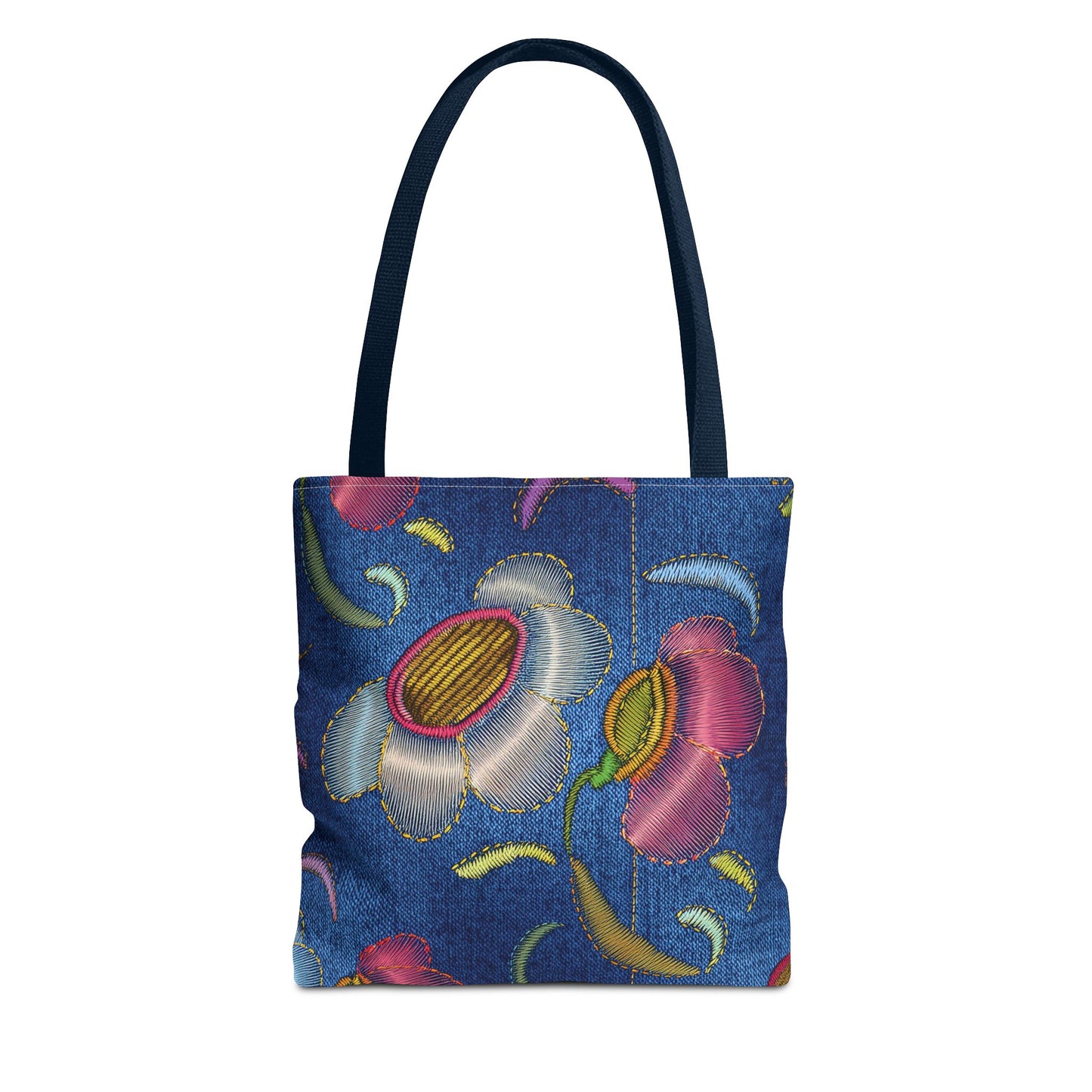 Denim Fabric Imitation Print Unisex Canvas Bag Poly Spun 3 Sizes Tote Bag 159-7