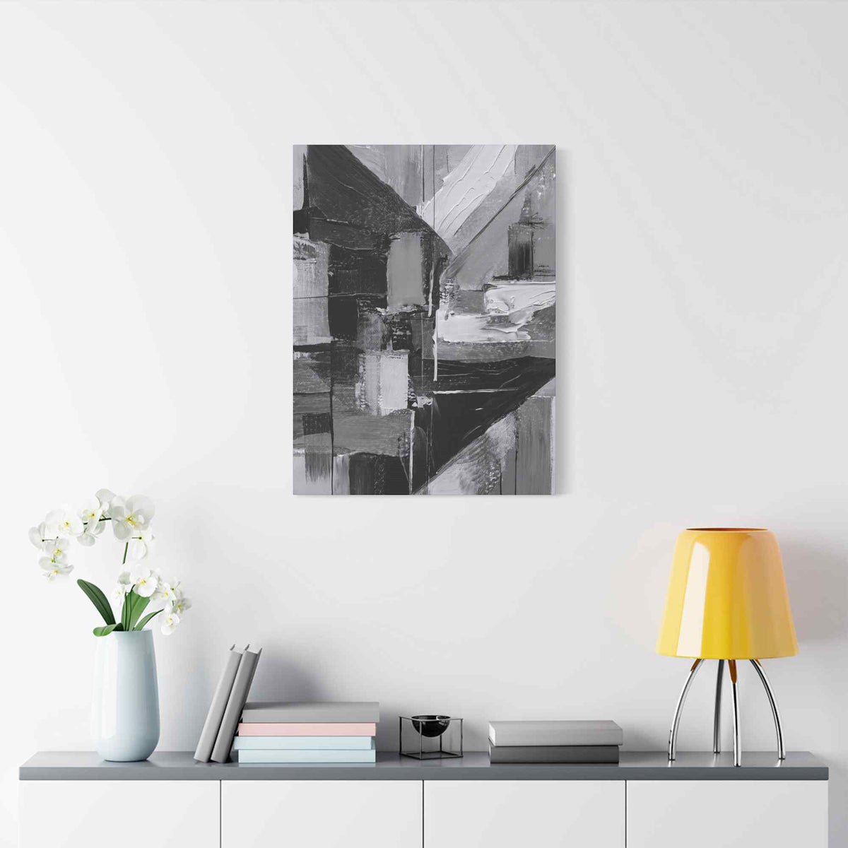 Black Abstract Painting Print Canvas 20x24,20x30,24x30, 24x32,24x36,30x40, 32x48,36x48,40x60 Pine-Wood Inner Frame ABS-18