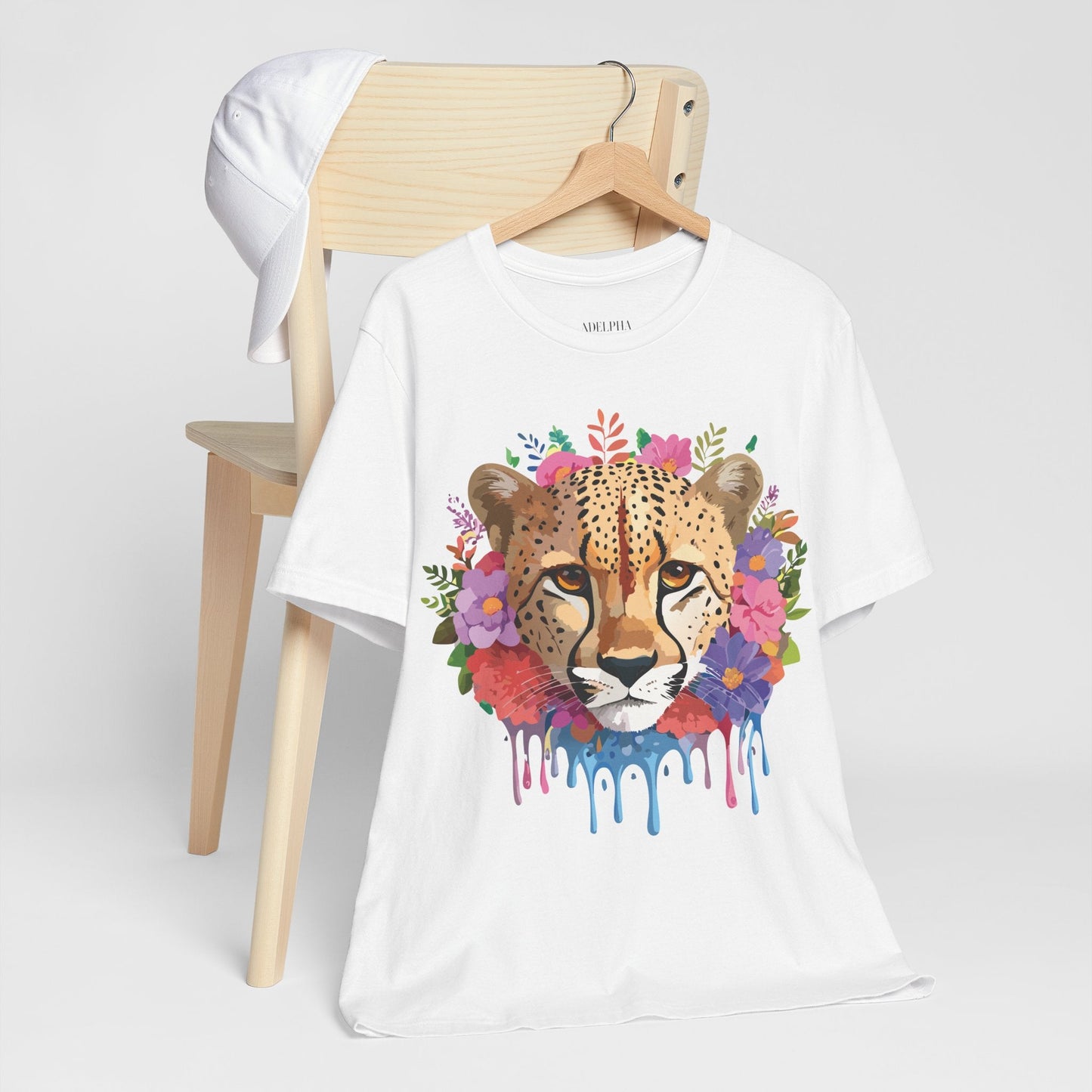 Adelpha Cheetah Graphic Tee Unisex Short Sleeve Art Shirt Original Artwork