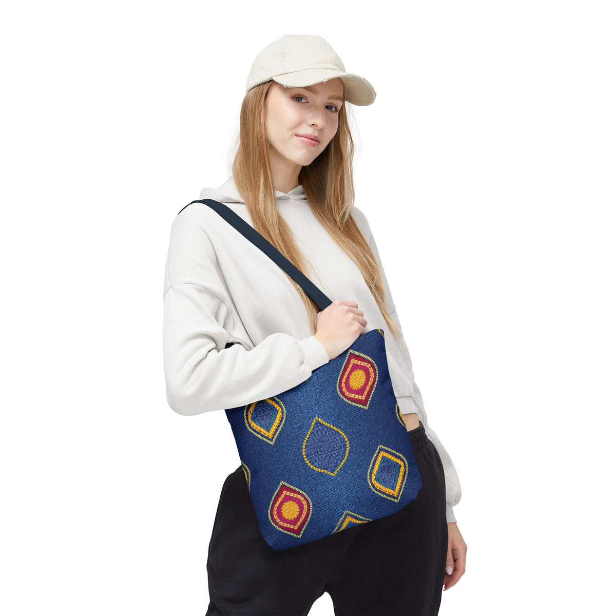Diwali Graphic Denim Fabric Imitation Print Unisex Canvas Bag Poly Spun 3 Sizes Tote Bag 205-19