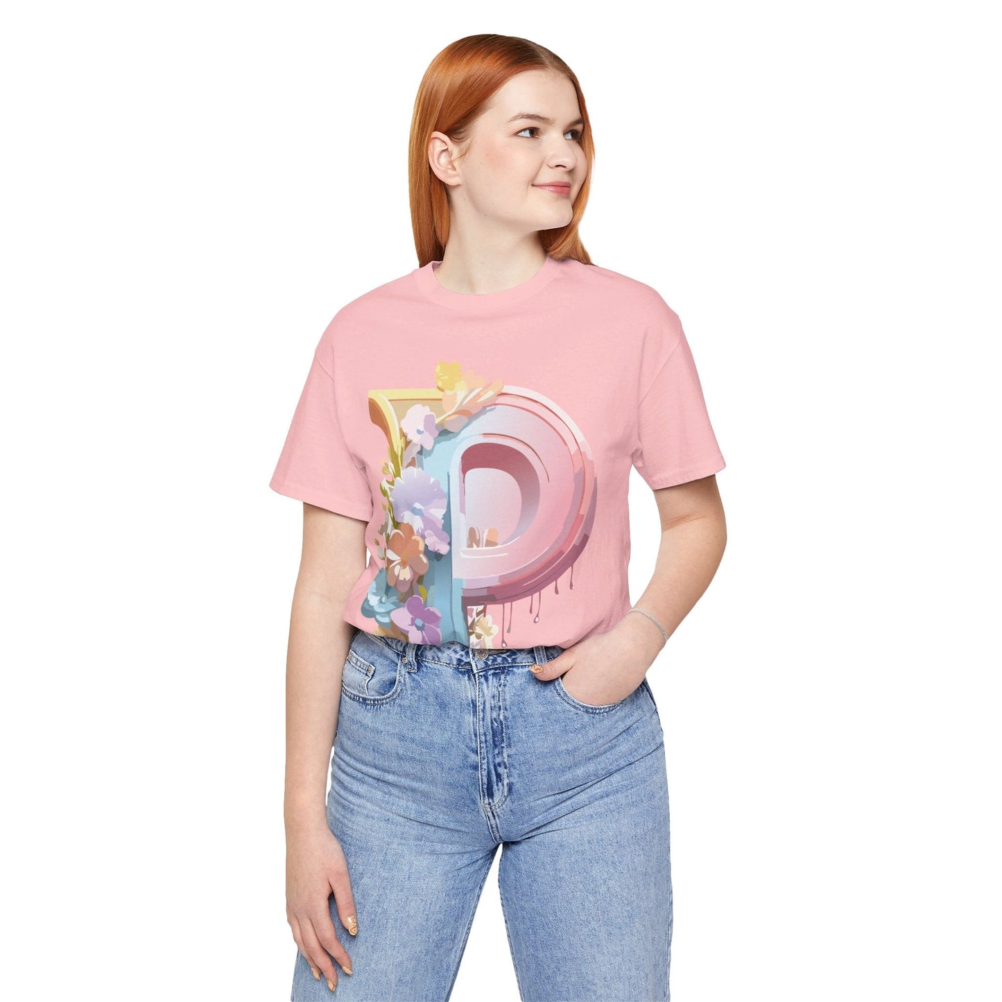 Adelpha Letter P Graphic Tee Unisex Vintage Inspired Art Design Jersey Short Sleeve Shirt