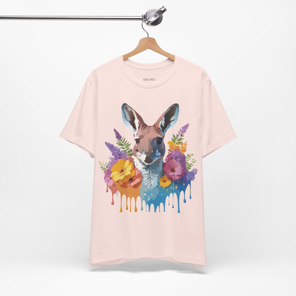 Kangaroo Graphic Unisex Cotton Bella+Canvas Tee with Art Animal Design e40